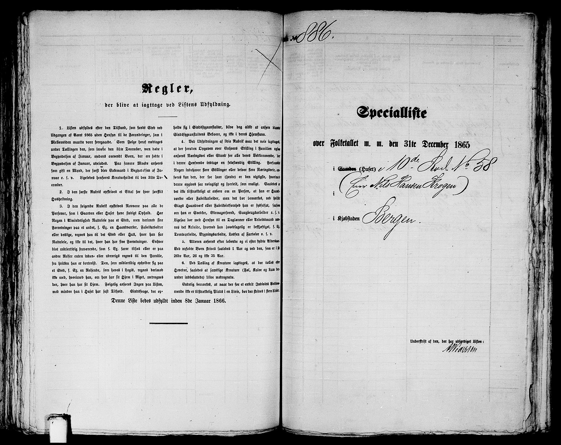 RA, 1865 census for Bergen, 1865, p. 1833