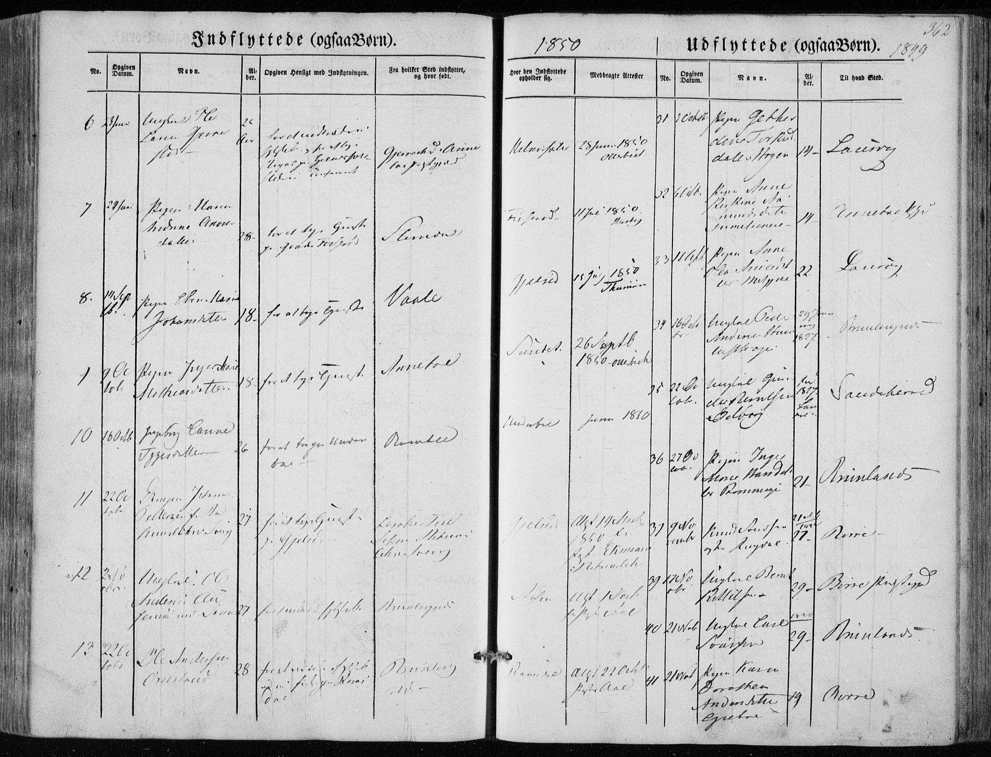 Hedrum kirkebøker, AV/SAKO-A-344/F/Fa/L0006: Parish register (official) no. I 6, 1849-1857, p. 362