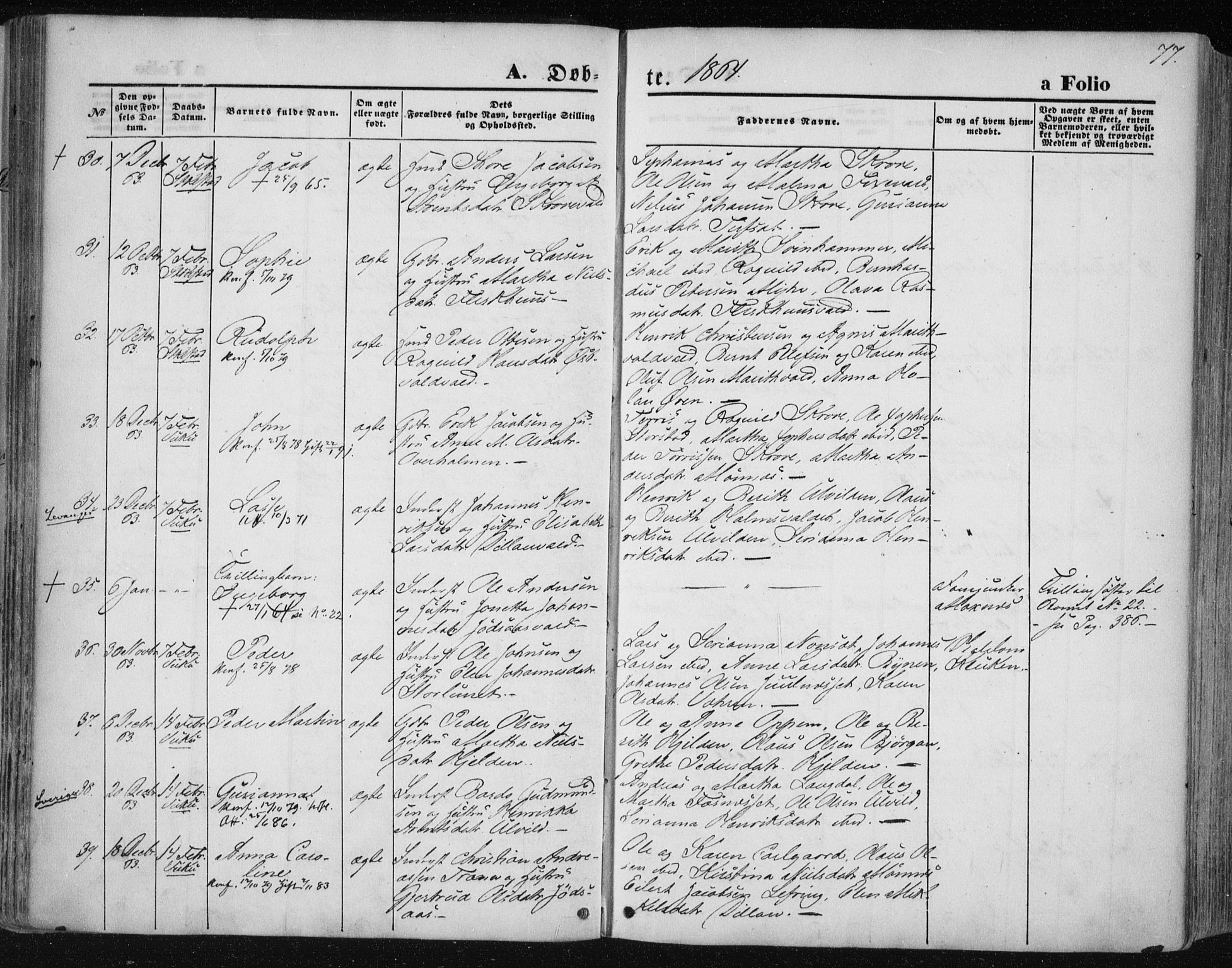 Ministerialprotokoller, klokkerbøker og fødselsregistre - Nord-Trøndelag, AV/SAT-A-1458/723/L0241: Parish register (official) no. 723A10, 1860-1869, p. 77