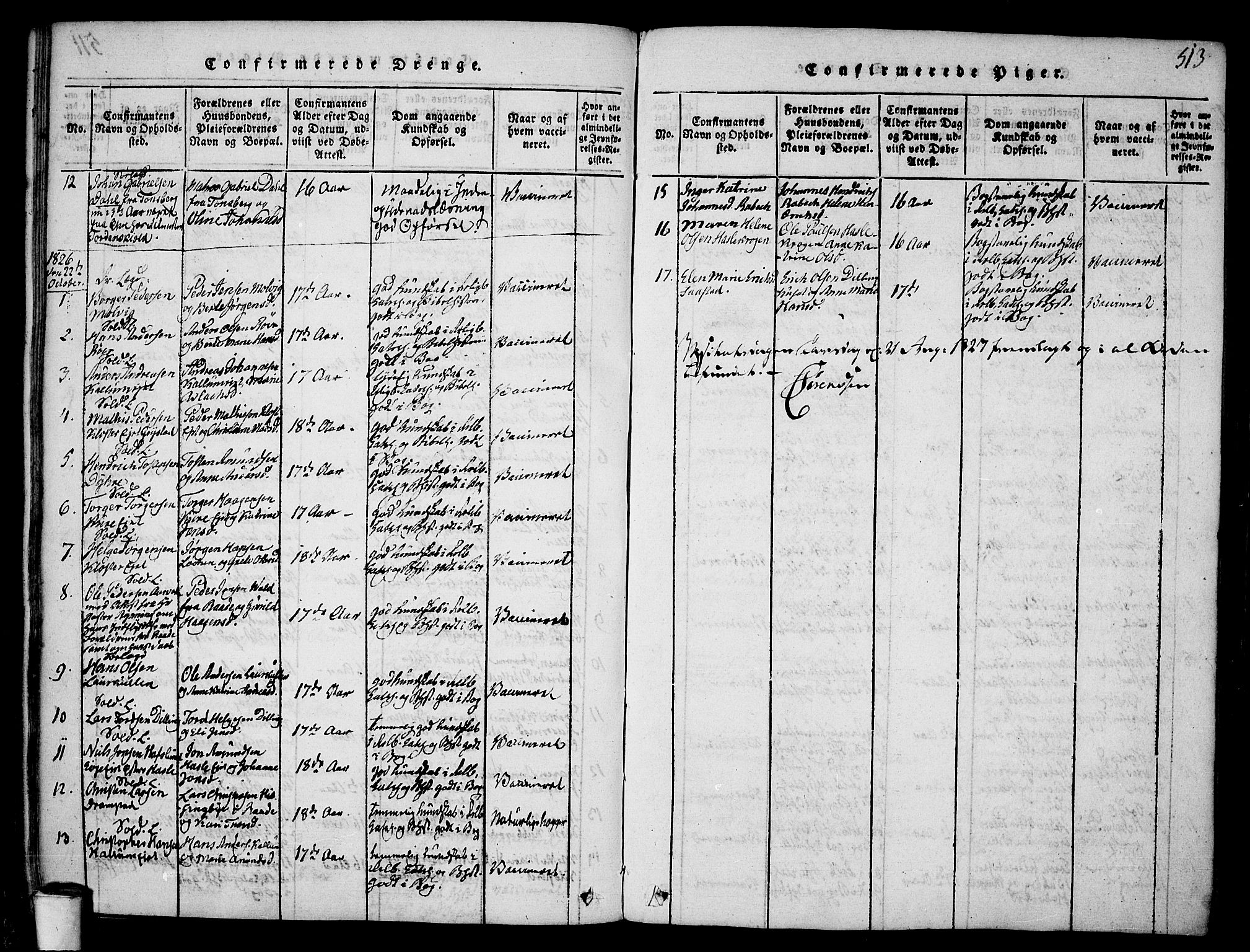 Rygge prestekontor Kirkebøker, AV/SAO-A-10084b/F/Fa/L0003: Parish register (official) no. 3, 1814-1836, p. 512-513