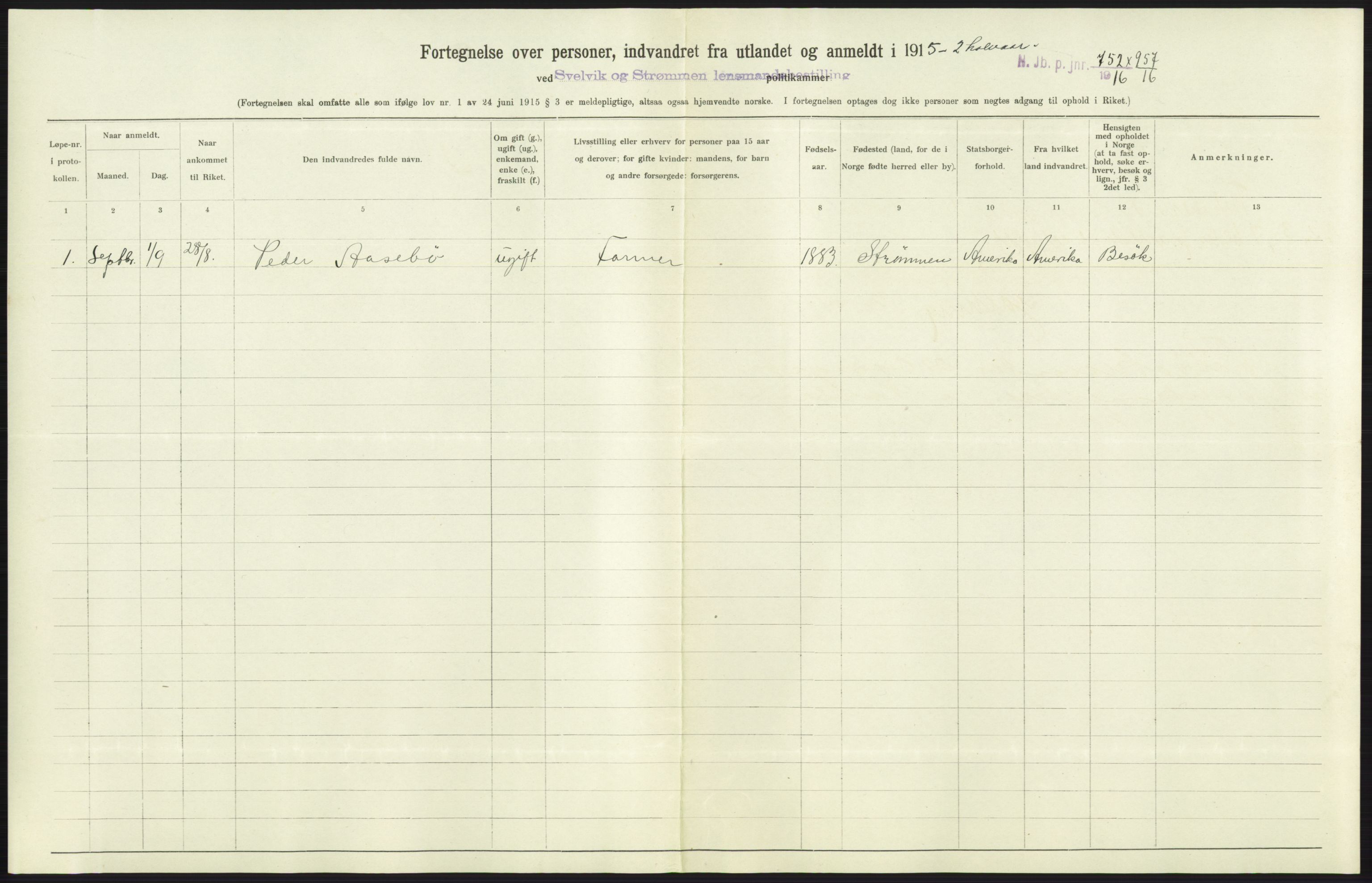 Nord-Jarlsberg politikammer, AV/SAKO-A-739/I/Ia/Iab/L0001: Emigrantprotokoll, 1912-1918, p. 203