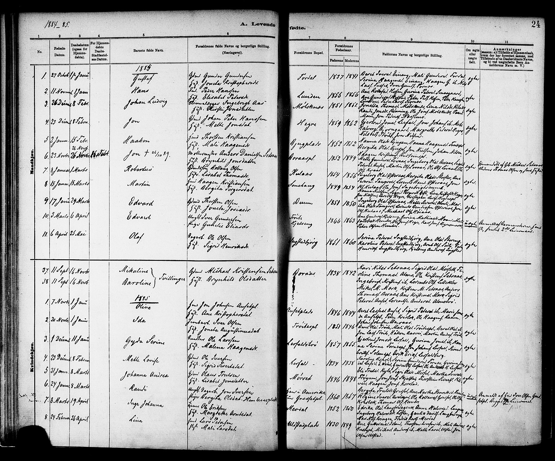 Ministerialprotokoller, klokkerbøker og fødselsregistre - Nord-Trøndelag, SAT/A-1458/703/L0030: Parish register (official) no. 703A03, 1880-1892, p. 24