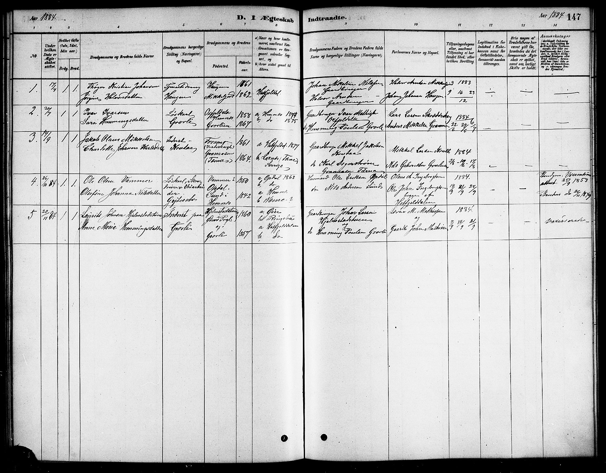 Ministerialprotokoller, klokkerbøker og fødselsregistre - Nordland, SAT/A-1459/823/L0330: Parish register (copy) no. 823C02, 1879-1916, p. 147