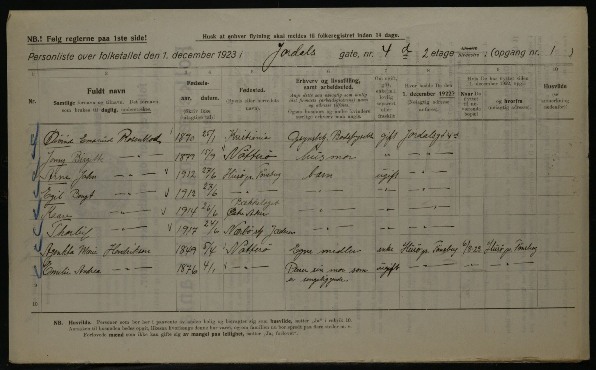 OBA, Municipal Census 1923 for Kristiania, 1923, p. 53137