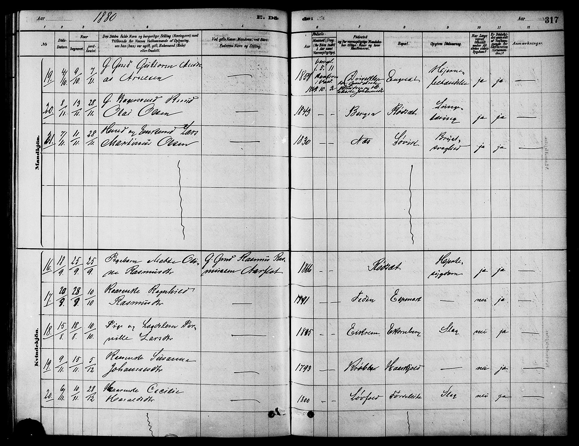 Ministerialprotokoller, klokkerbøker og fødselsregistre - Møre og Romsdal, AV/SAT-A-1454/511/L0141: Parish register (official) no. 511A08, 1878-1890, p. 317