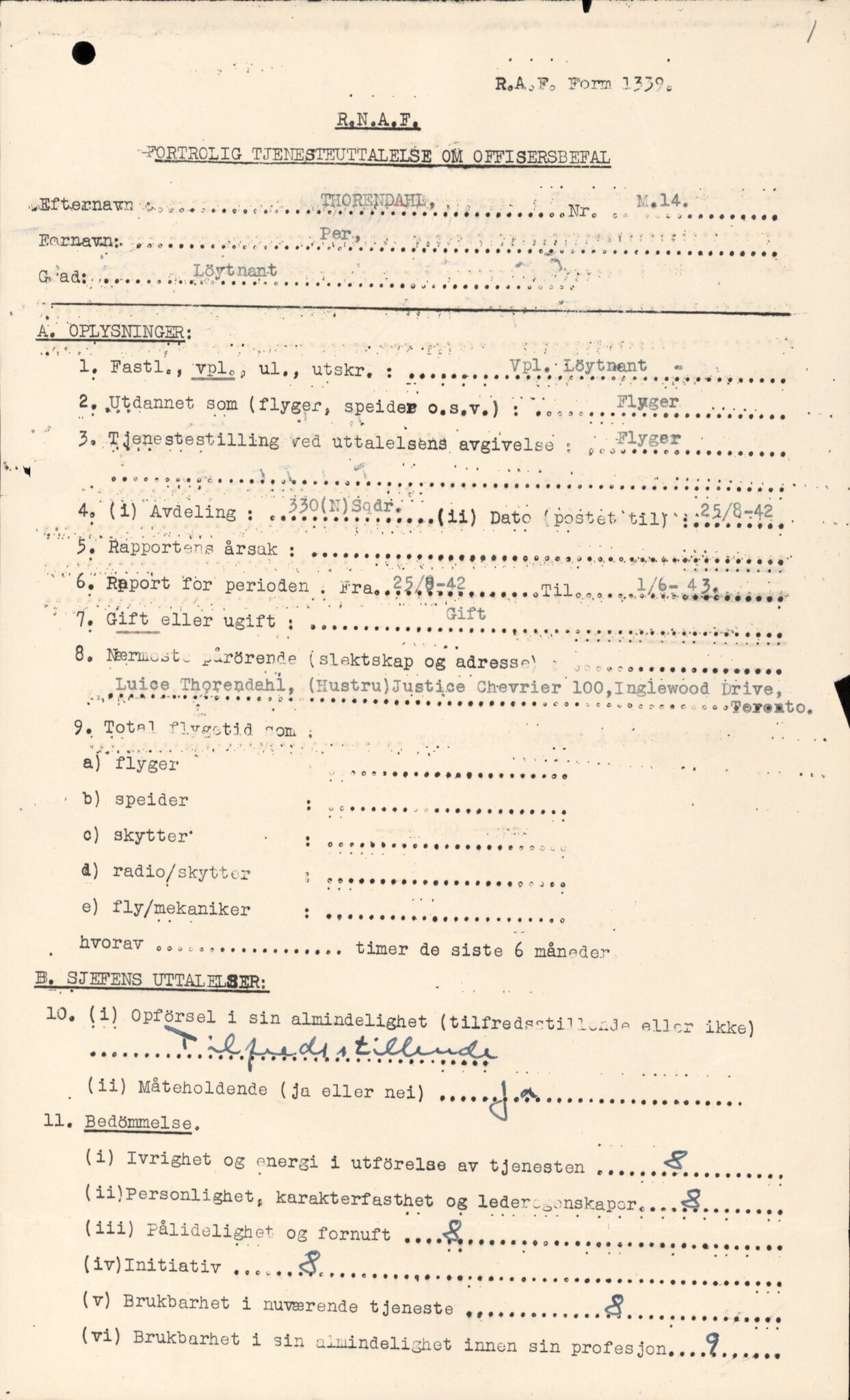 Forsvaret, Forsvarets overkommando/Luftforsvarsstaben, AV/RA-RAFA-4079/P/Pa/L0052: Personellpapirer, 1917, p. 350