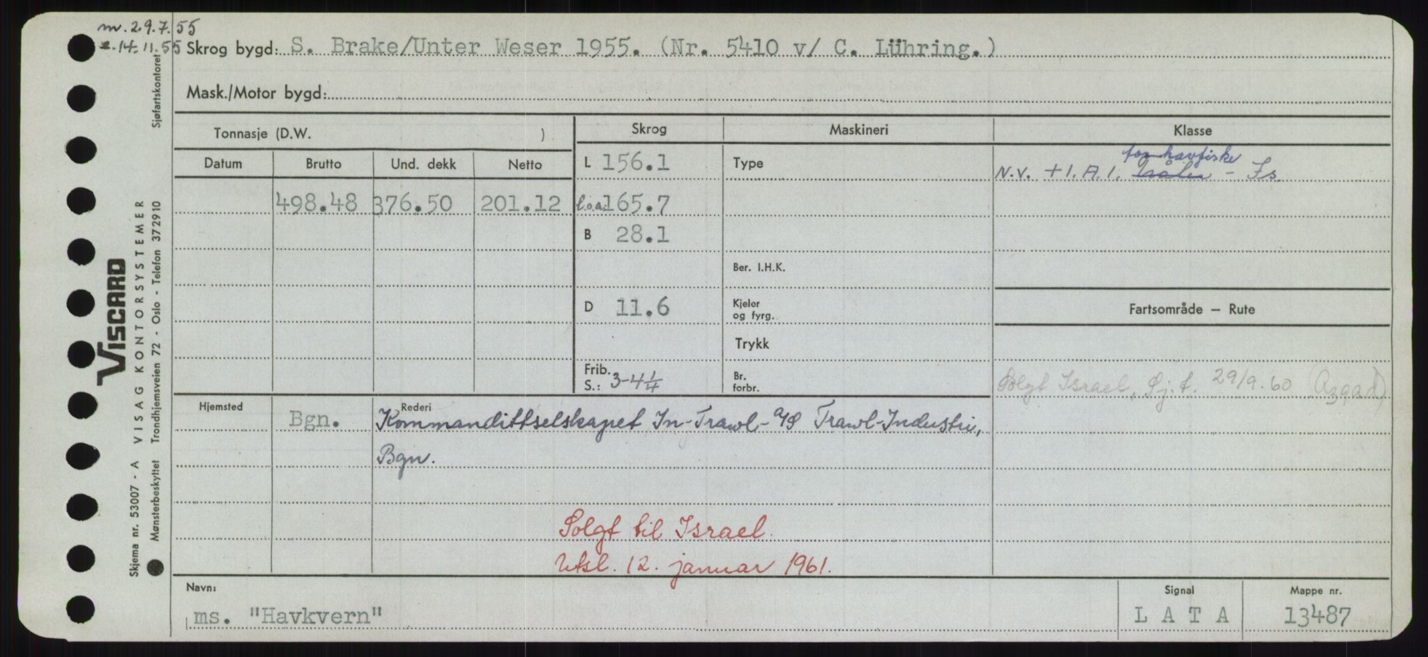 Sjøfartsdirektoratet med forløpere, Skipsmålingen, RA/S-1627/H/Hd/L0014: Fartøy, H-Havl, p. 605