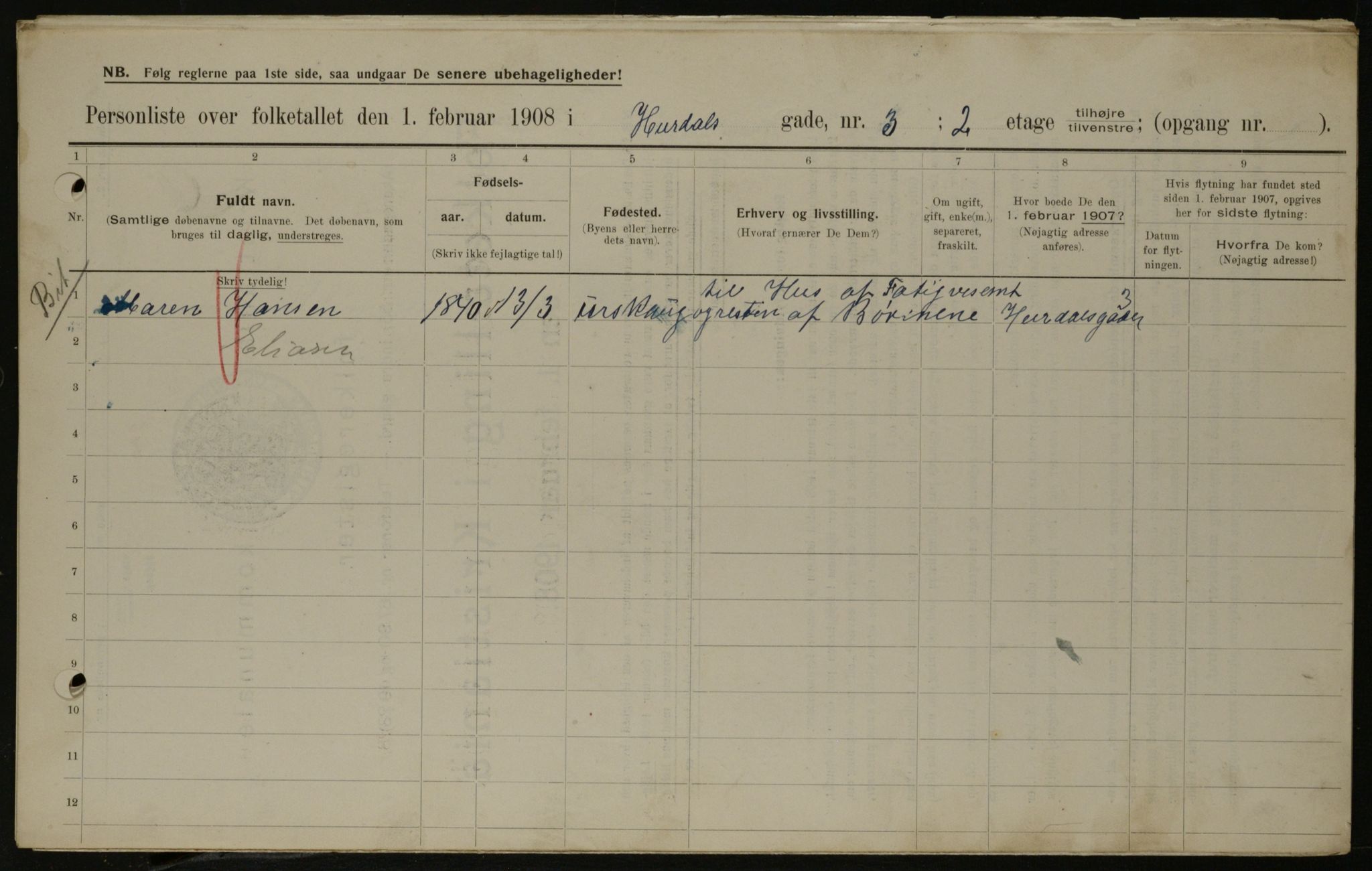 OBA, Municipal Census 1908 for Kristiania, 1908, p. 37964