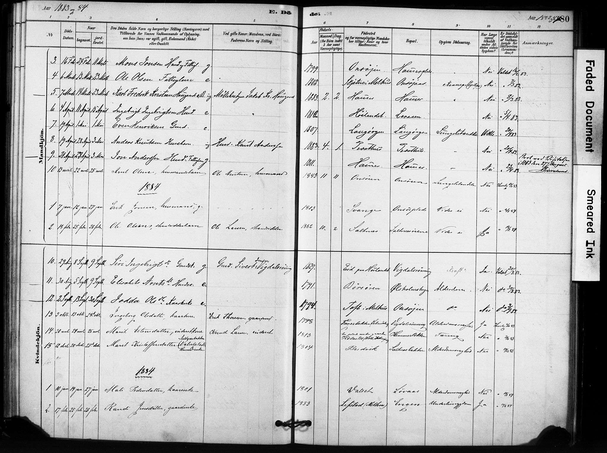 Ministerialprotokoller, klokkerbøker og fødselsregistre - Sør-Trøndelag, SAT/A-1456/666/L0786: Parish register (official) no. 666A04, 1878-1895, p. 80