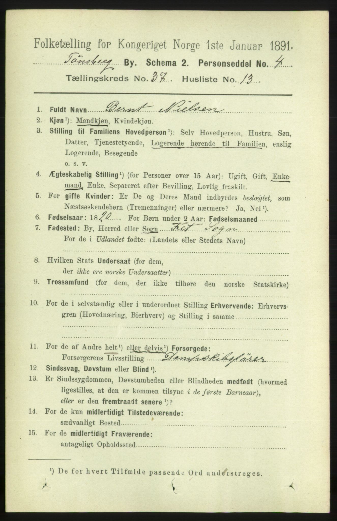 RA, 1891 census for 0705 Tønsberg, 1891, p. 8071