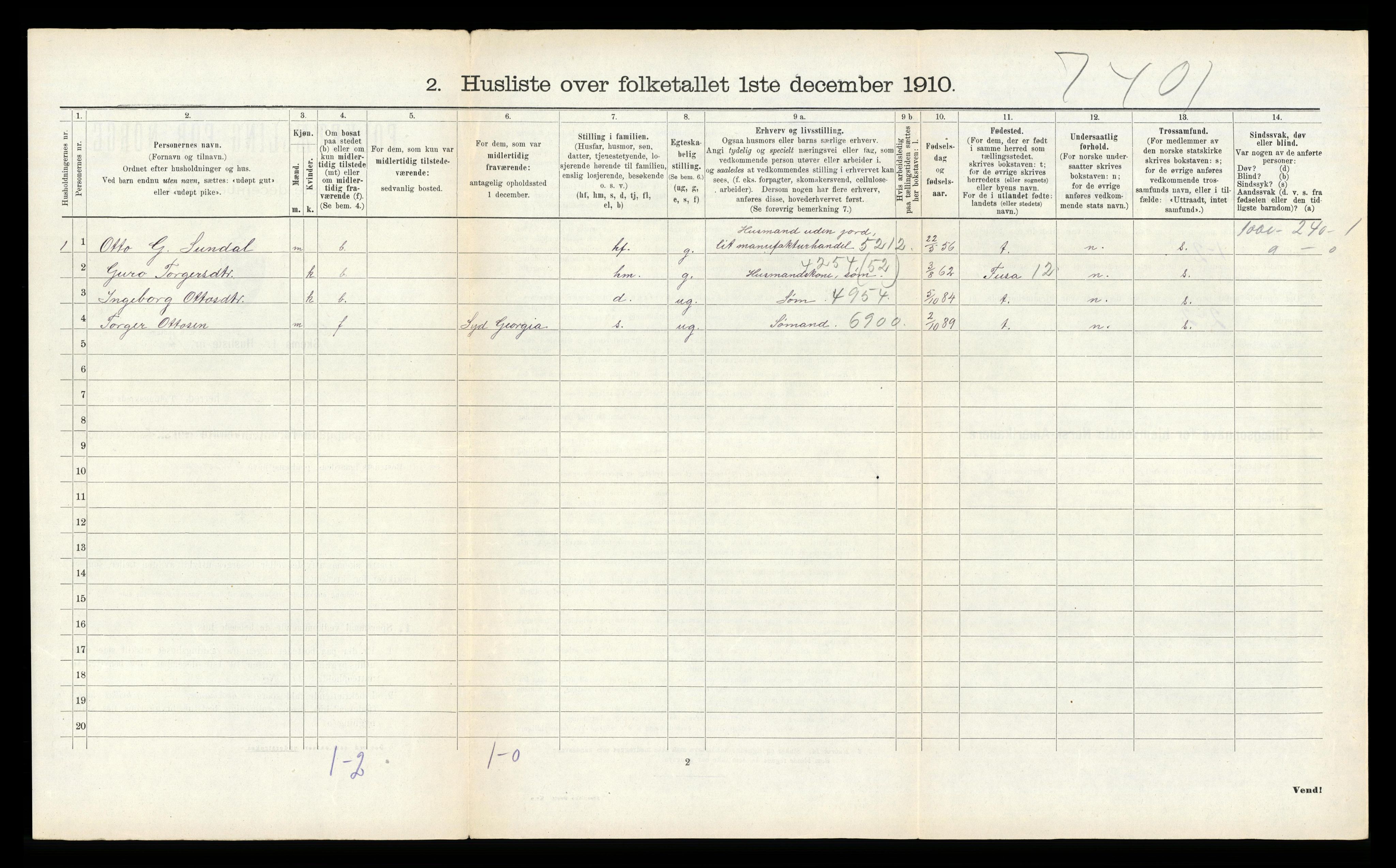 RA, 1910 census for Kvinnherad, 1910, p. 466