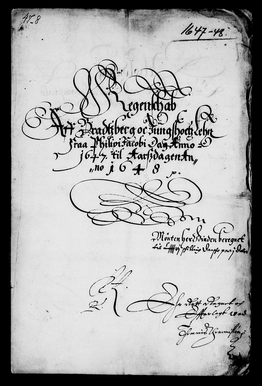 Rentekammeret inntil 1814, Reviderte regnskaper, Lensregnskaper, AV/RA-EA-5023/R/Rb/Rbp/L0033: Bratsberg len, 1646-1648