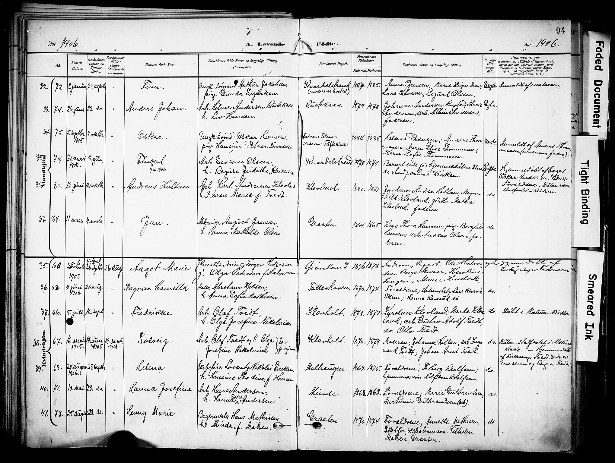 Solum kirkebøker, AV/SAKO-A-306/F/Fa/L0011: Parish register (official) no. I 11, 1898-1909, p. 94
