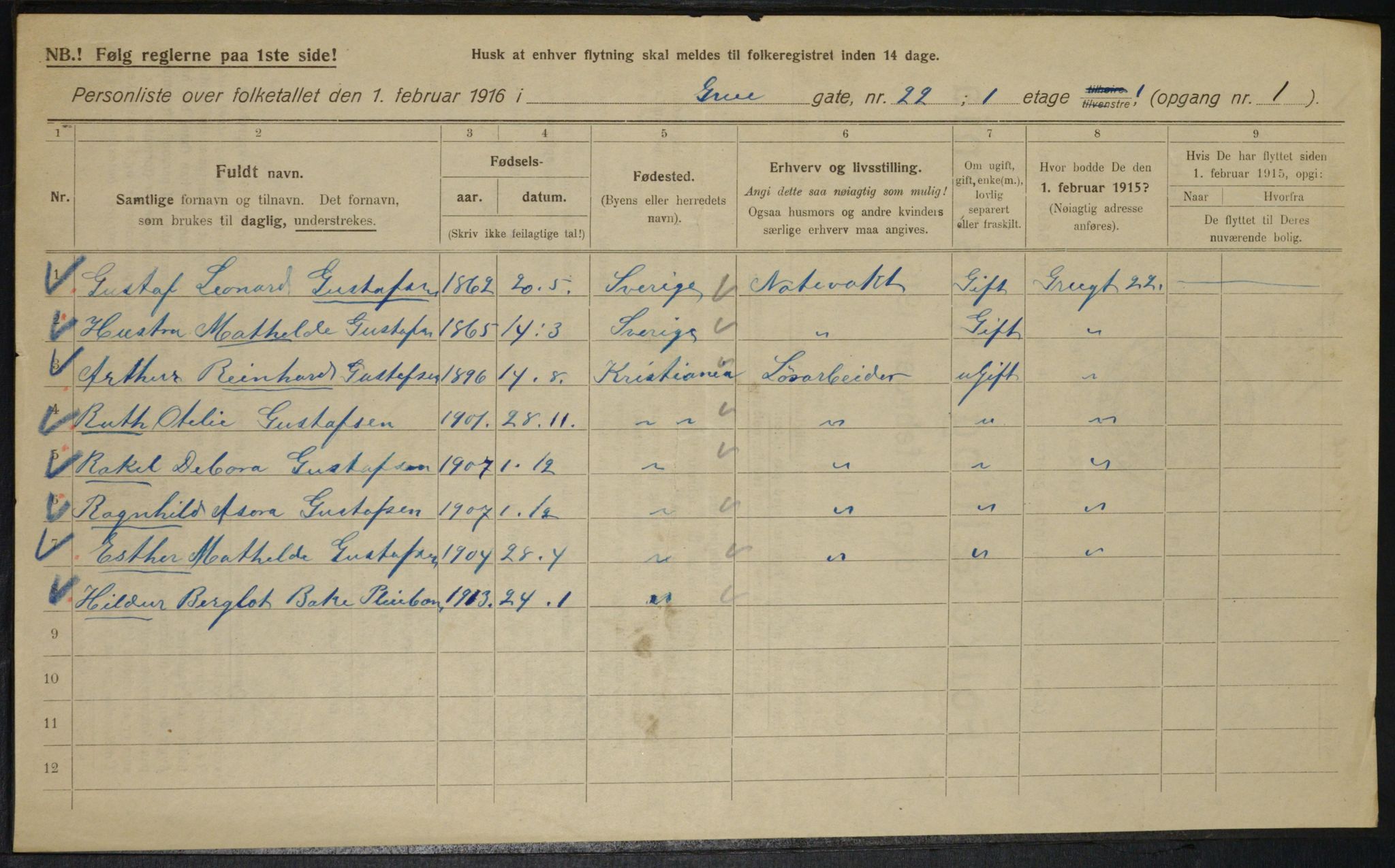 OBA, Municipal Census 1916 for Kristiania, 1916, p. 31175