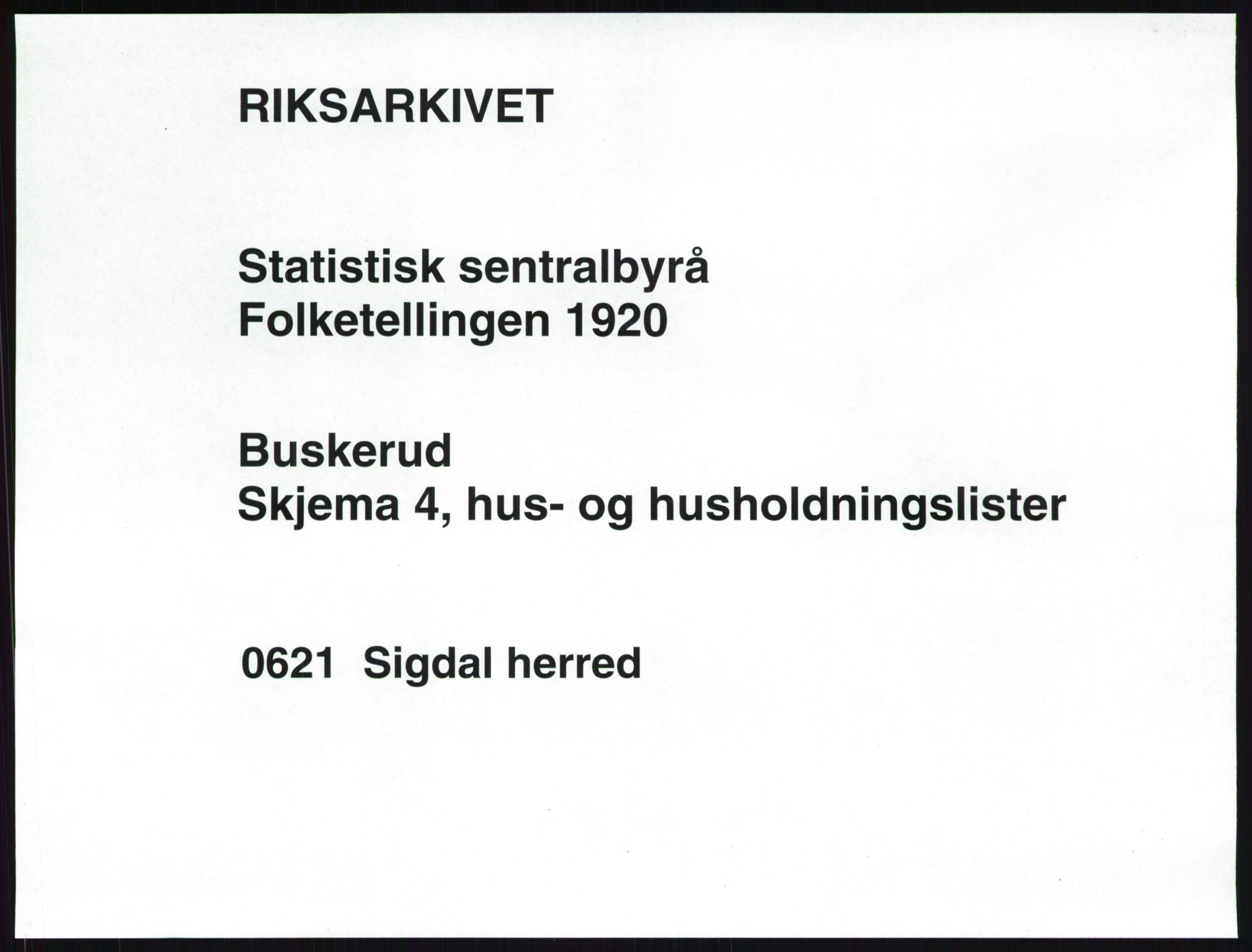 SAKO, 1920 census for Sigdal, 1920, p. 54