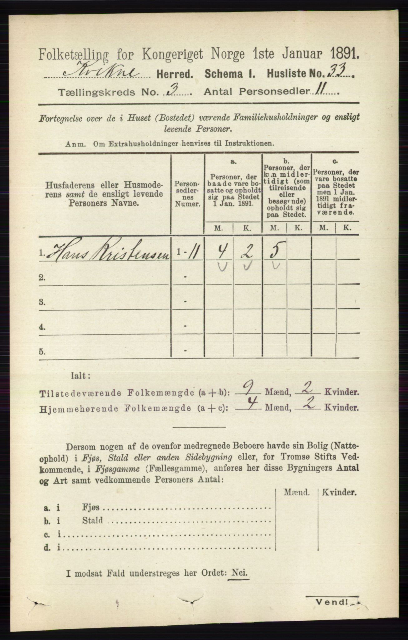 RA, 1891 census for 0440 Kvikne, 1891, p. 676