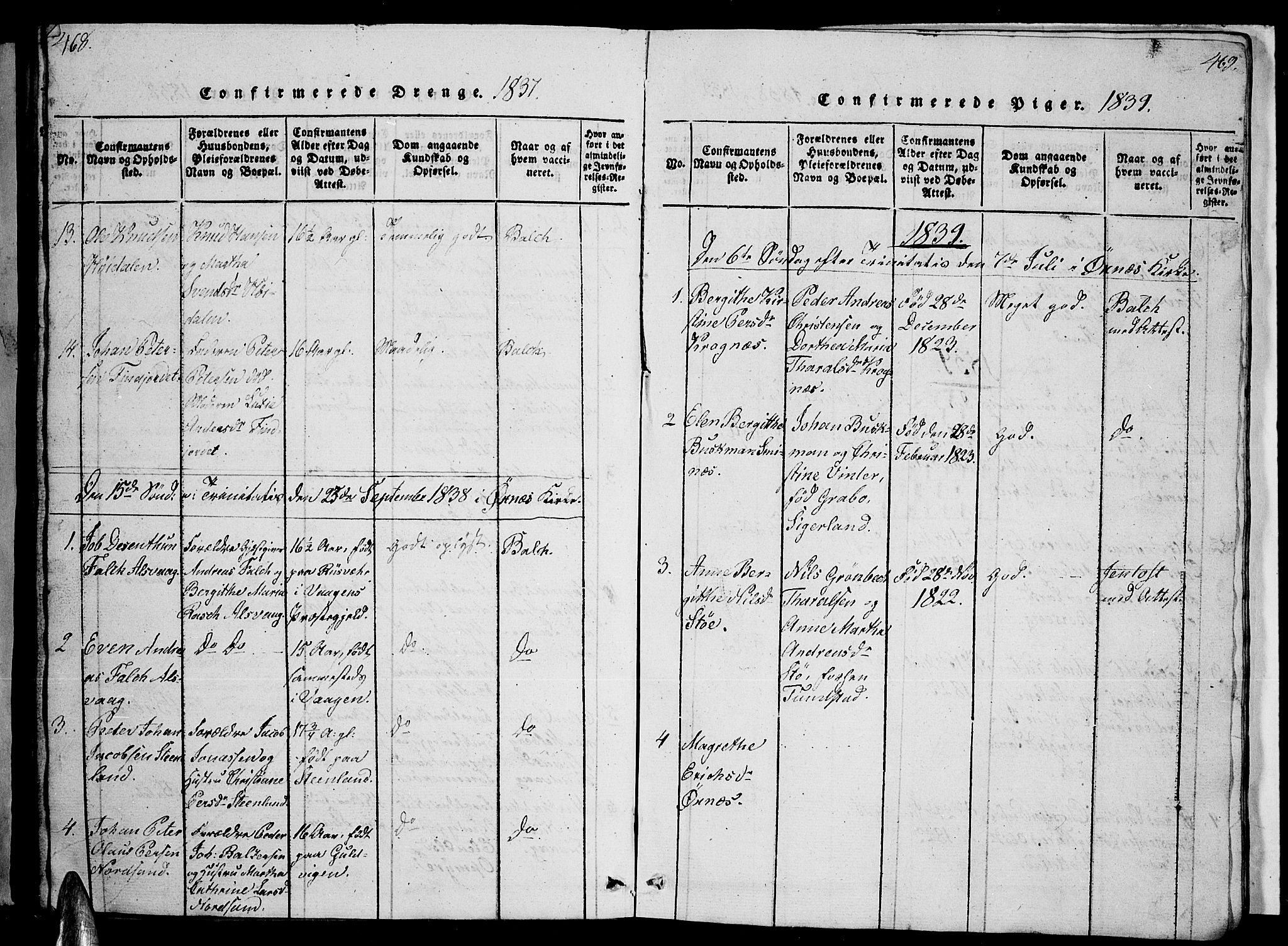 Ministerialprotokoller, klokkerbøker og fødselsregistre - Nordland, AV/SAT-A-1459/893/L1346: Parish register (copy) no. 893C01, 1820-1858, p. 468-469