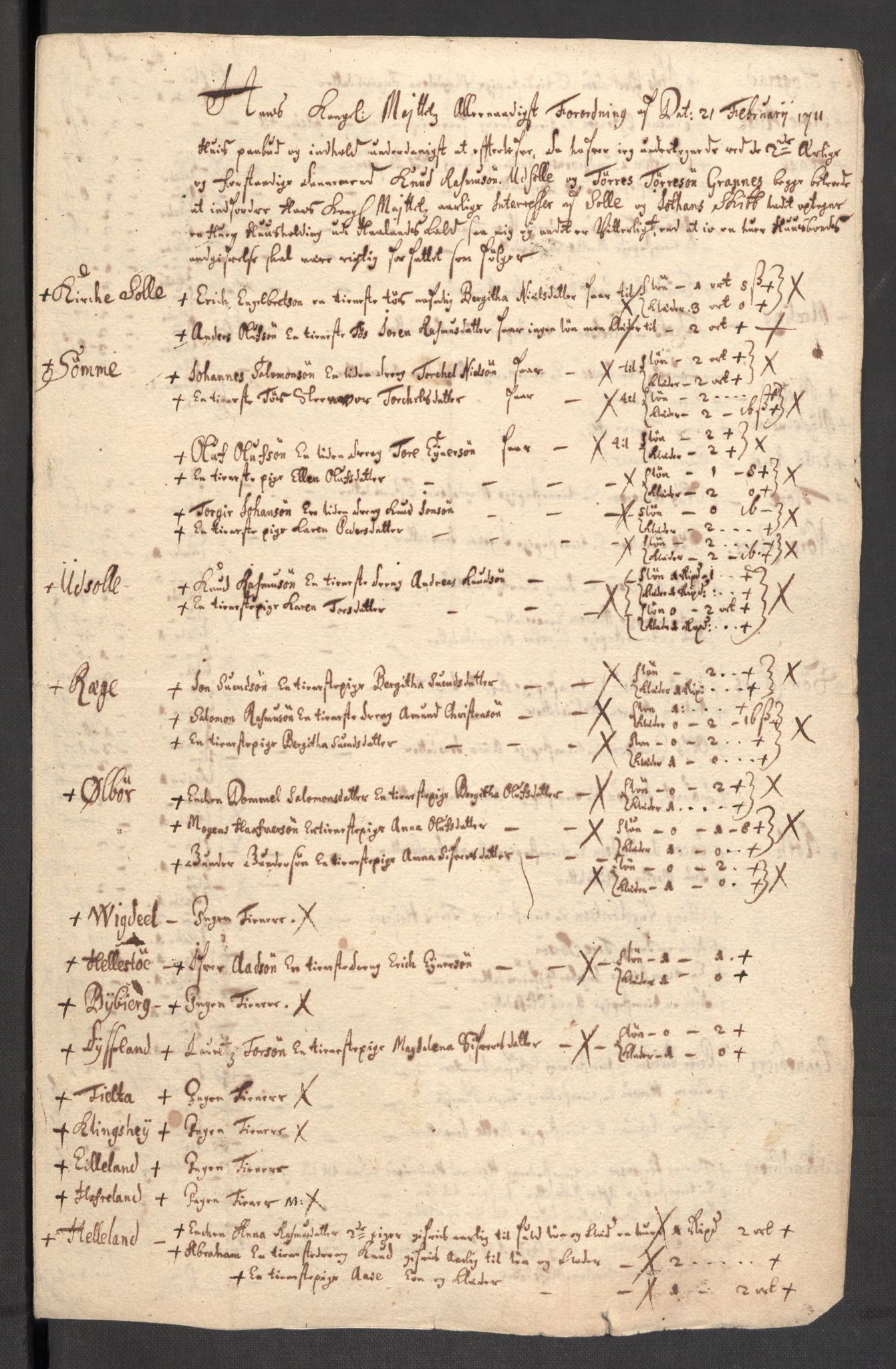Rentekammeret inntil 1814, Reviderte regnskaper, Fogderegnskap, AV/RA-EA-4092/R46/L2735: Fogderegnskap Jæren og Dalane, 1711, p. 354