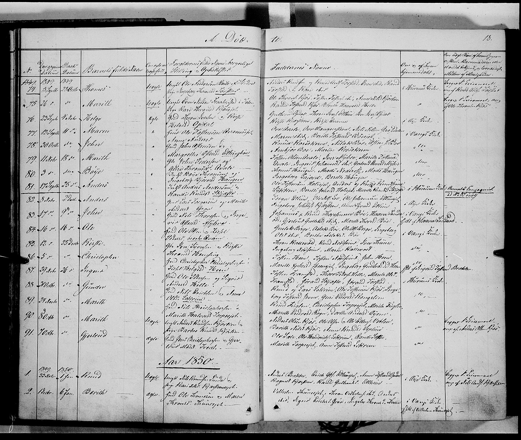 Vang prestekontor, Valdres, SAH/PREST-140/H/Ha/L0006: Parish register (official) no. 6, 1846-1864, p. 18