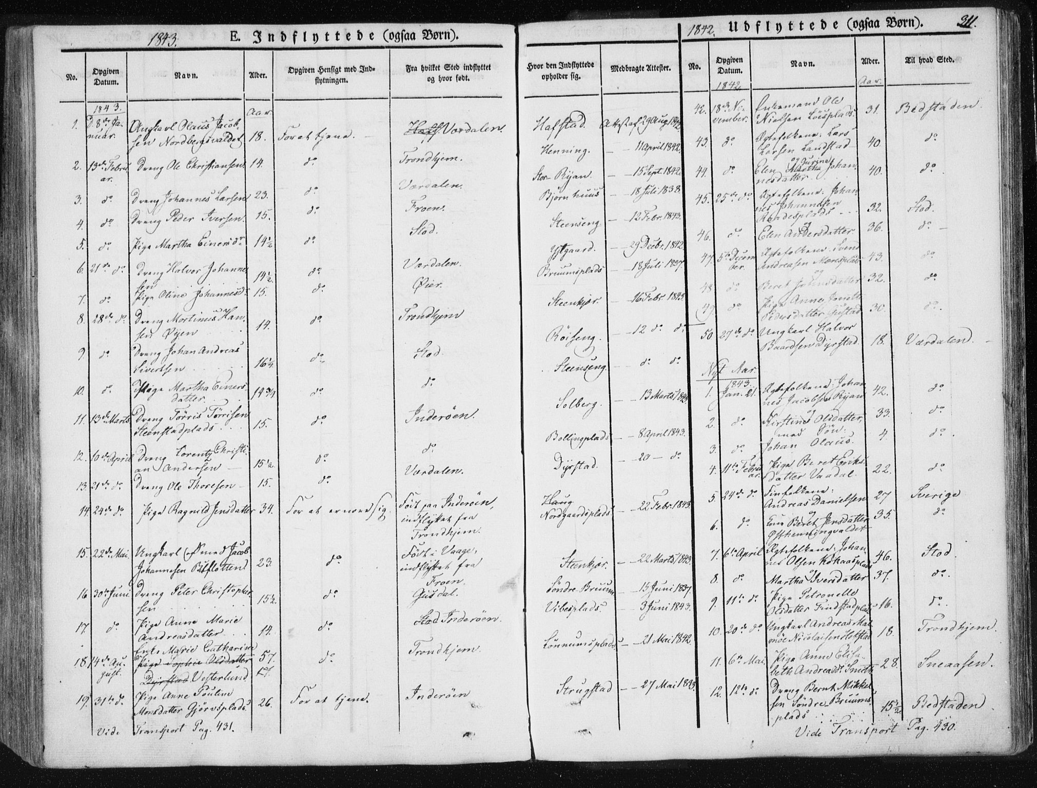 Ministerialprotokoller, klokkerbøker og fødselsregistre - Nord-Trøndelag, SAT/A-1458/735/L0339: Parish register (official) no. 735A06 /1, 1836-1848, p. 311