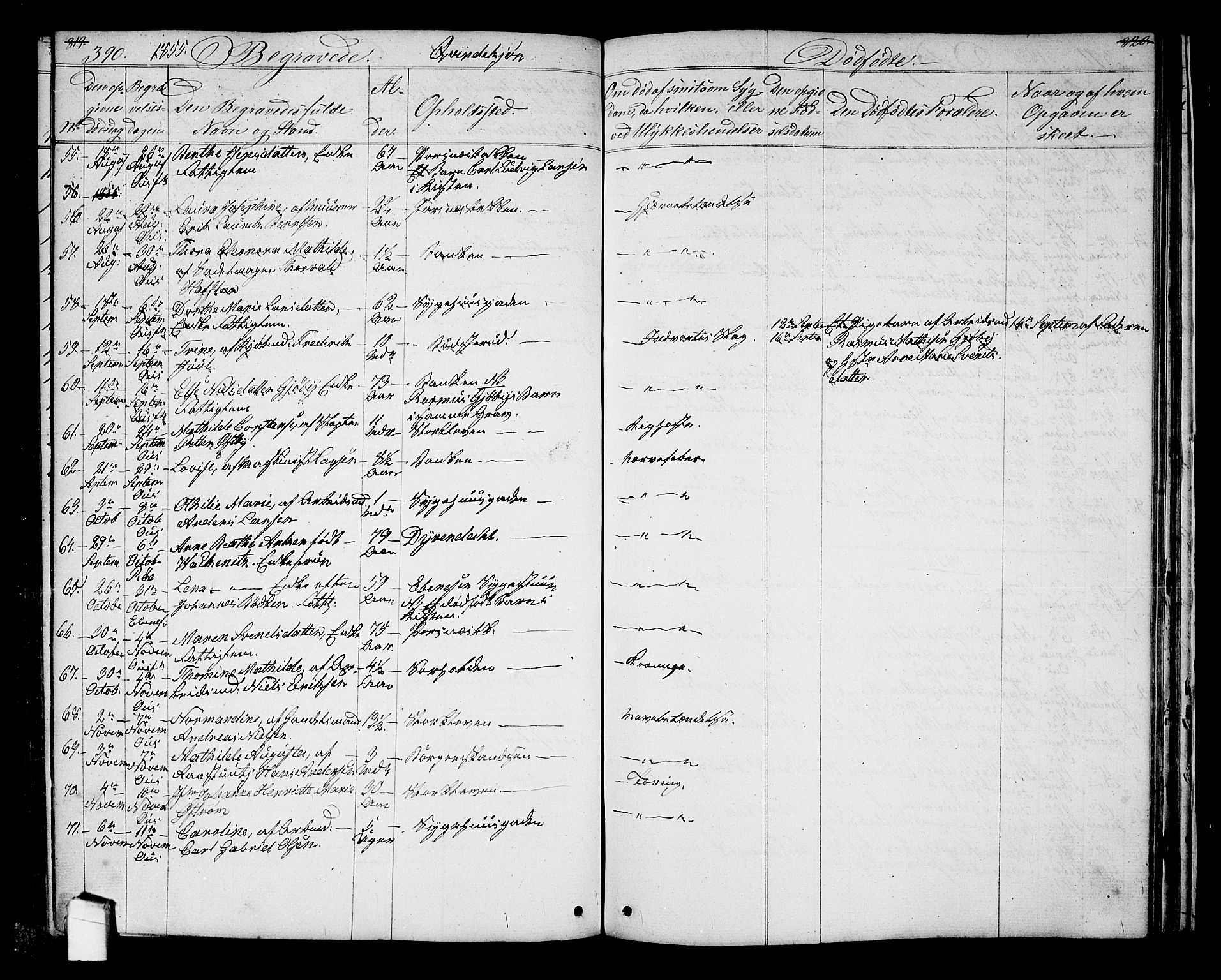 Halden prestekontor Kirkebøker, AV/SAO-A-10909/G/Ga/L0005a: Parish register (copy) no. 5A, 1855-1864, p. 390