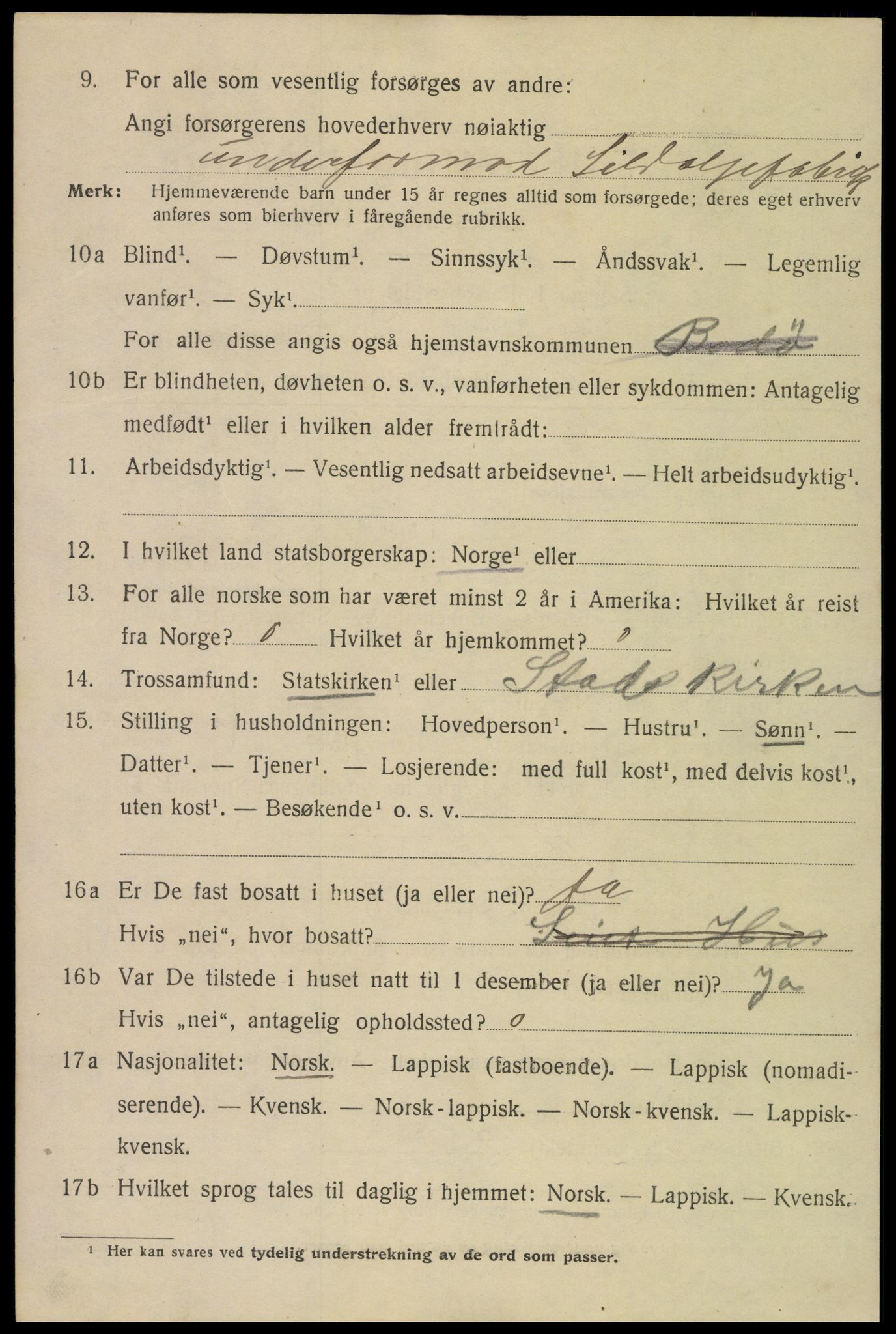 SAT, 1920 census for Bodø, 1920, p. 3292