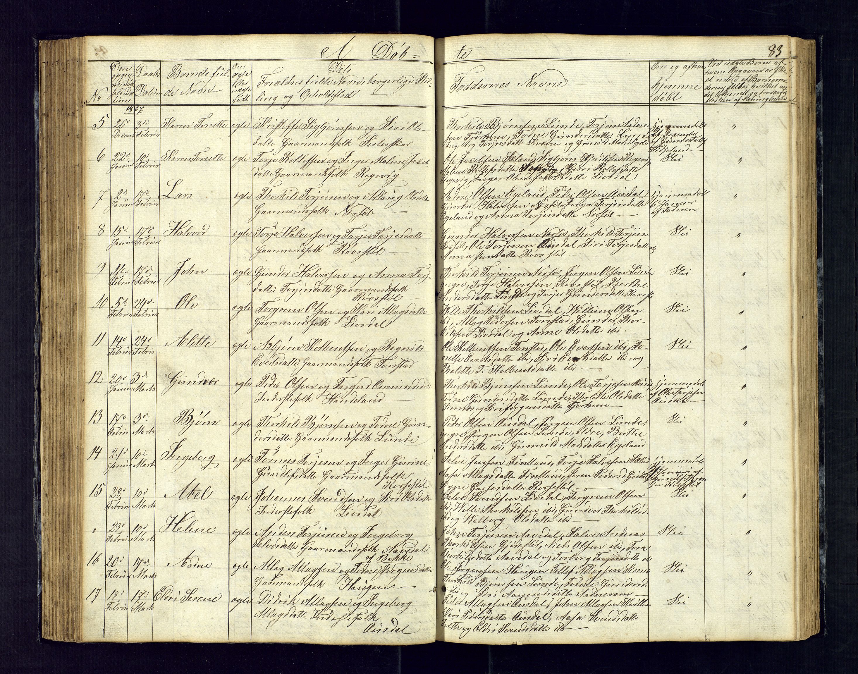 Sirdal sokneprestkontor, AV/SAK-1111-0036/F/Fb/Fbb/L0002: Parish register (copy) no. B-2, 1848-1878, p. 83