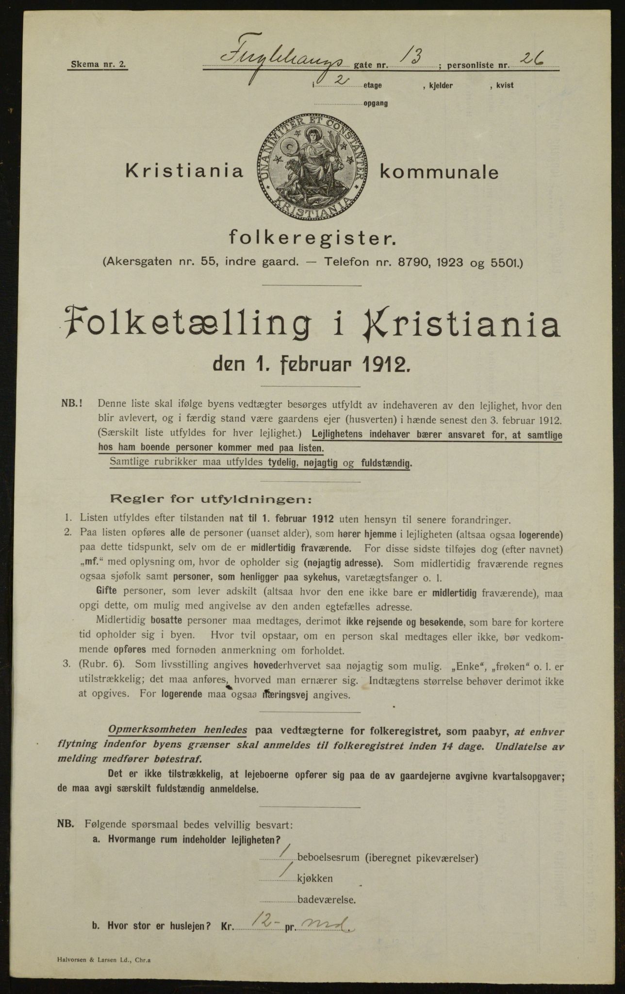 OBA, Municipal Census 1912 for Kristiania, 1912, p. 28320