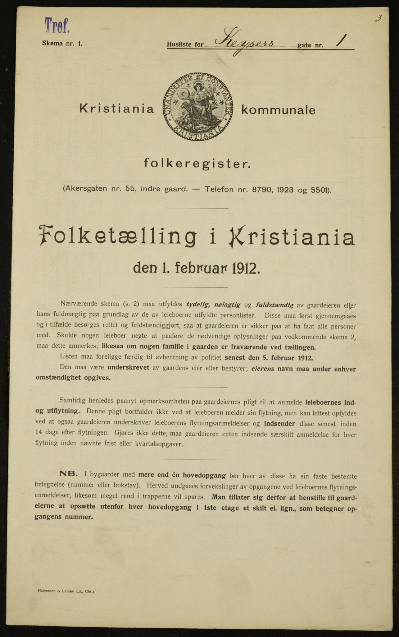 OBA, Municipal Census 1912 for Kristiania, 1912, p. 49487