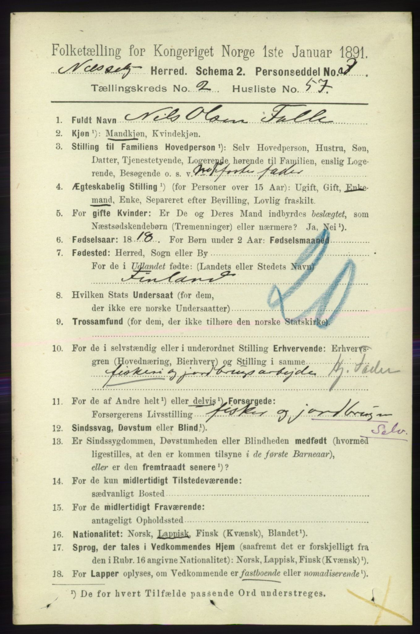 RA, 1891 census for 2027 Nesseby, 1891, p. 972