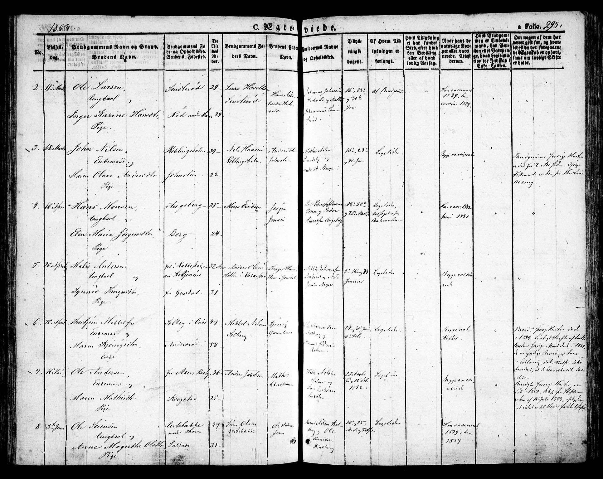 Råde prestekontor kirkebøker, AV/SAO-A-2009/F/Fa/L0005: Parish register (official) no. 5, 1830-1853, p. 295