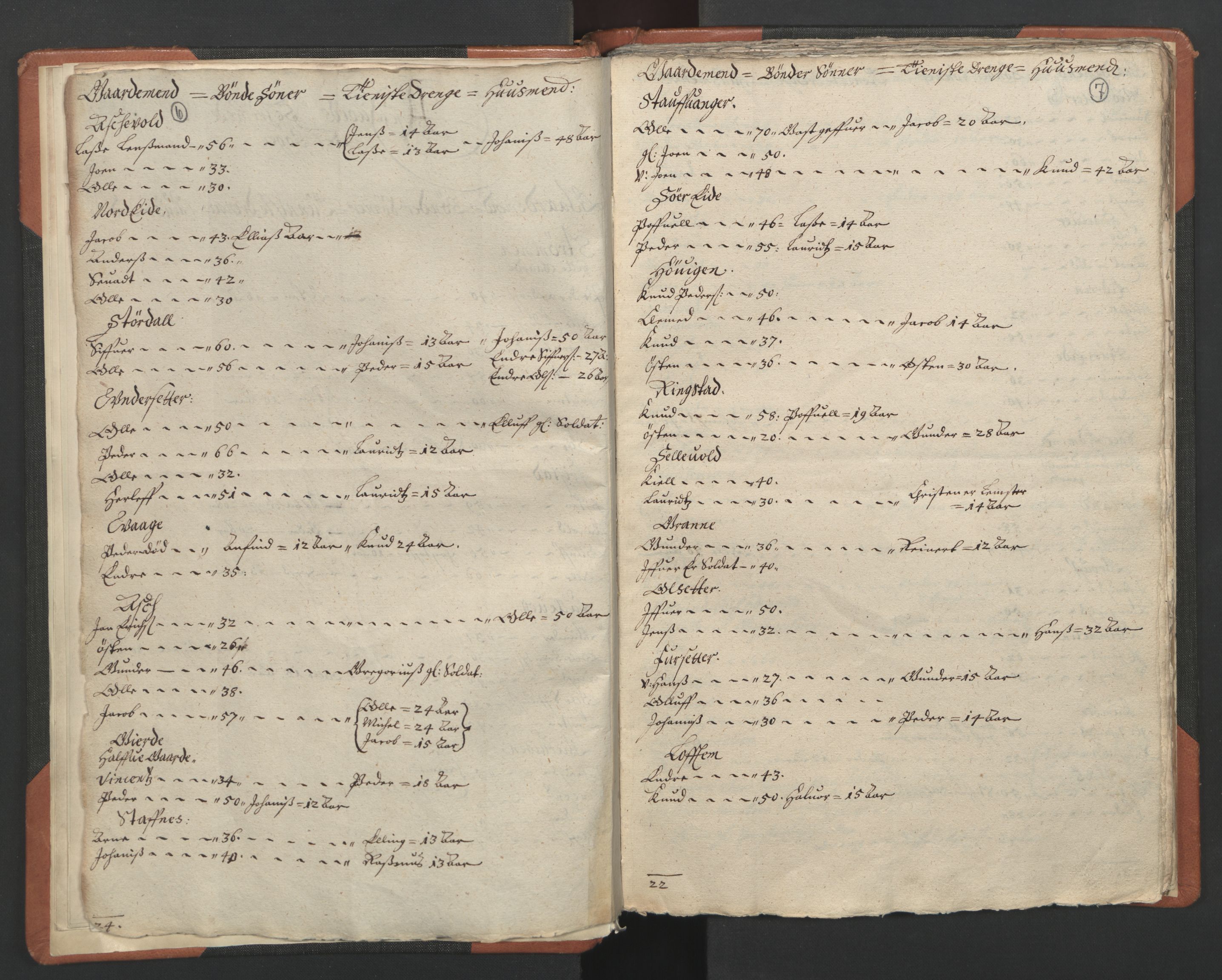 RA, Vicar's Census 1664-1666, no. 24: Sunnfjord deanery, 1664-1666, p. 6-7