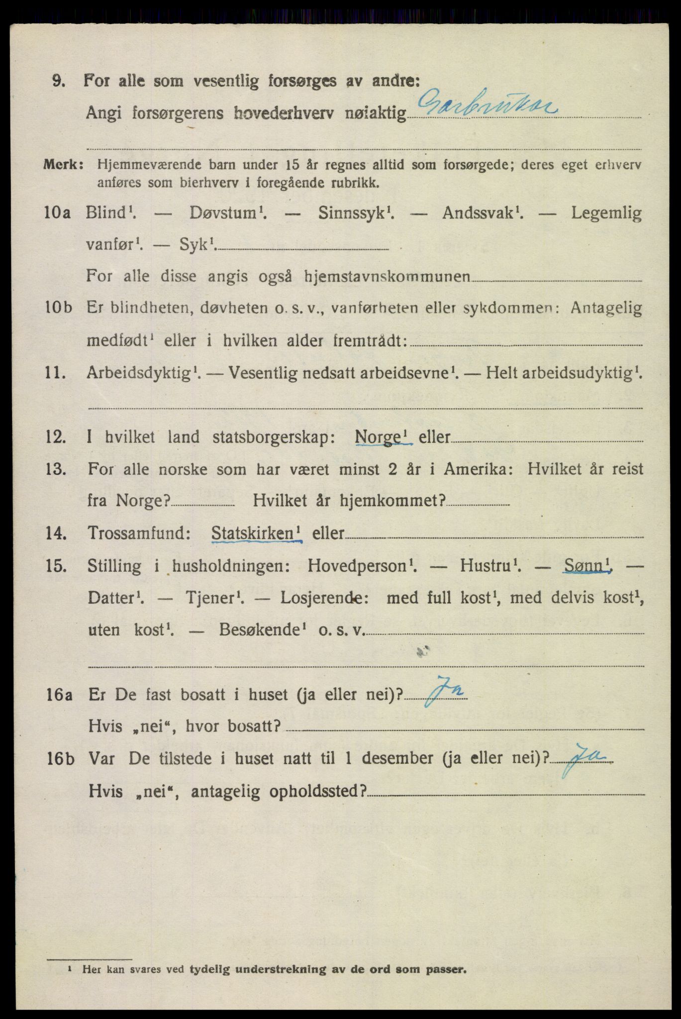 SAK, 1920 census for Åmli, 1920, p. 4218