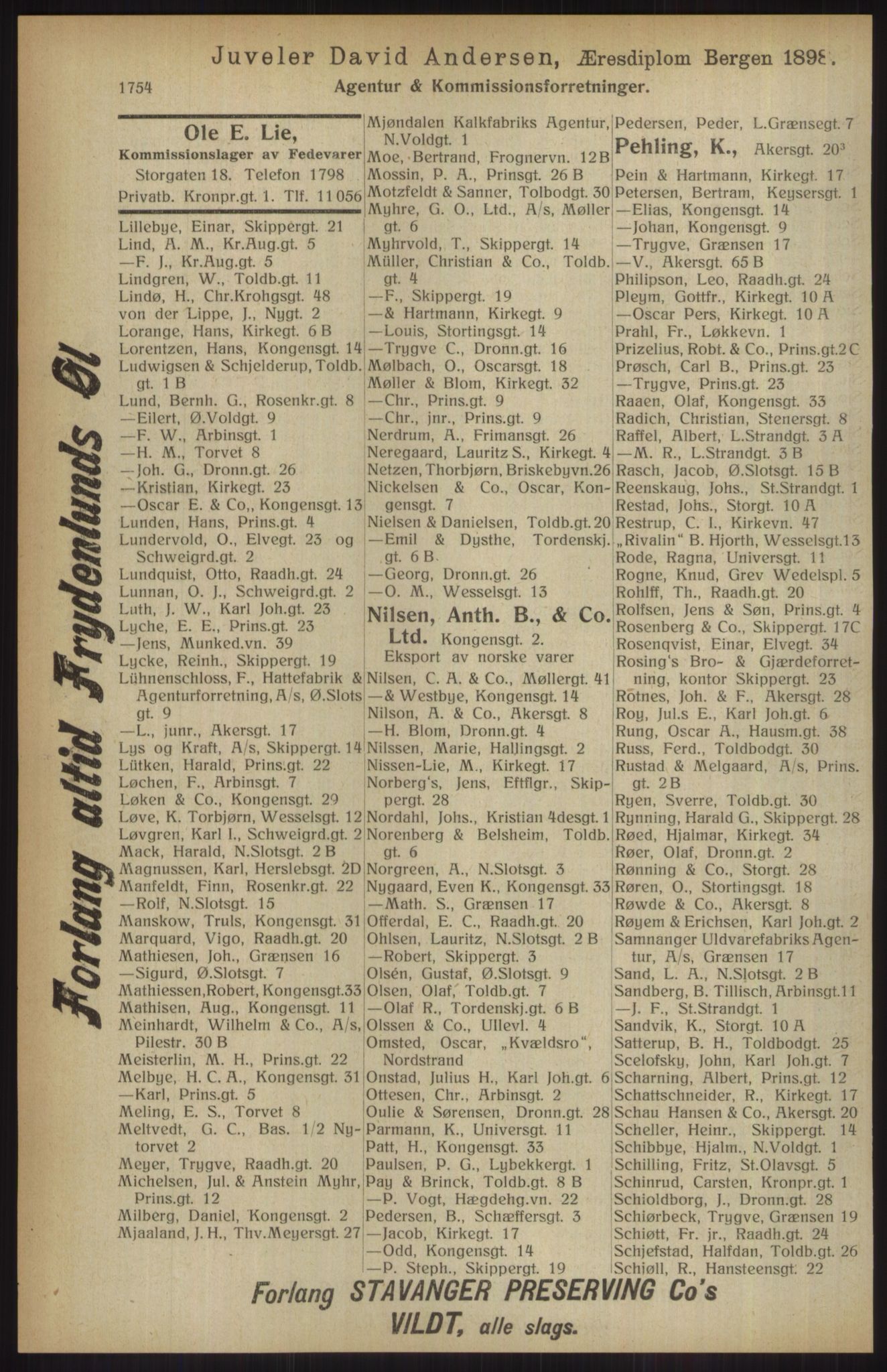 Kristiania/Oslo adressebok, PUBL/-, 1914, p. 1754