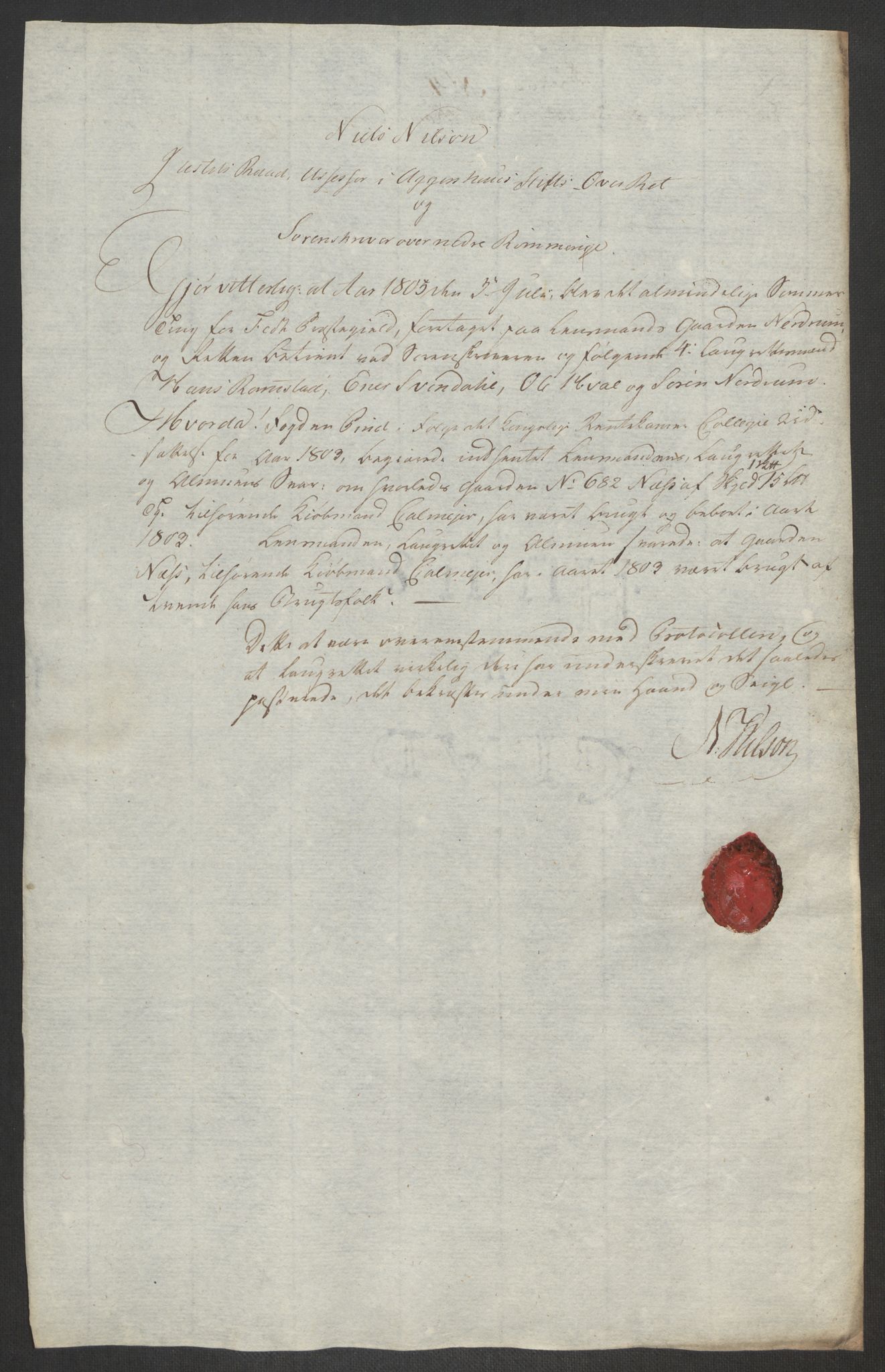 Rentekammeret inntil 1814, Reviderte regnskaper, Fogderegnskap, AV/RA-EA-4092/R11/L0679: Fogderegnskap Nedre Romerike, 1803, p. 679