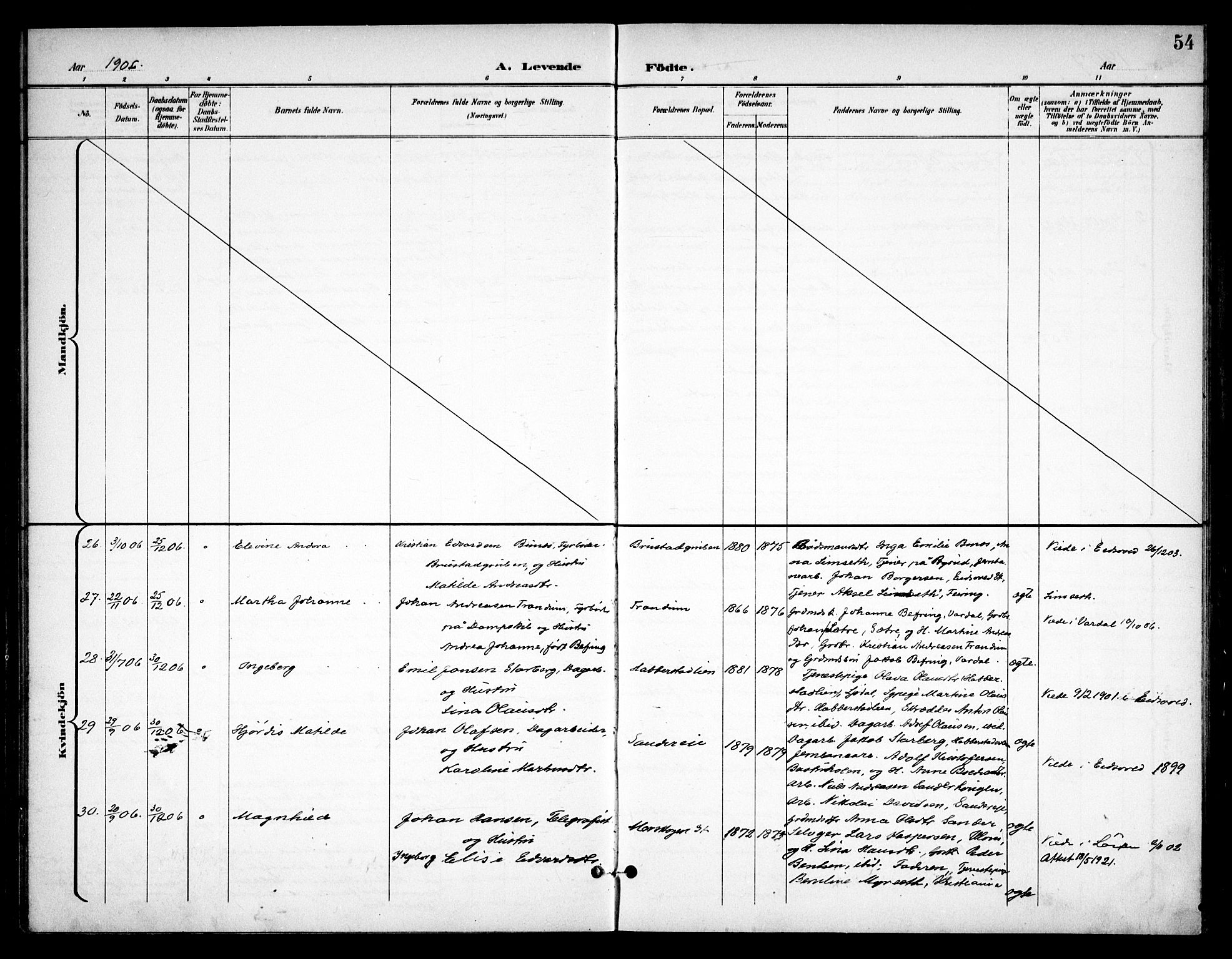 Eidsvoll prestekontor Kirkebøker, SAO/A-10888/F/Fb/L0003: Parish register (official) no. II 3, 1898-1909, p. 54