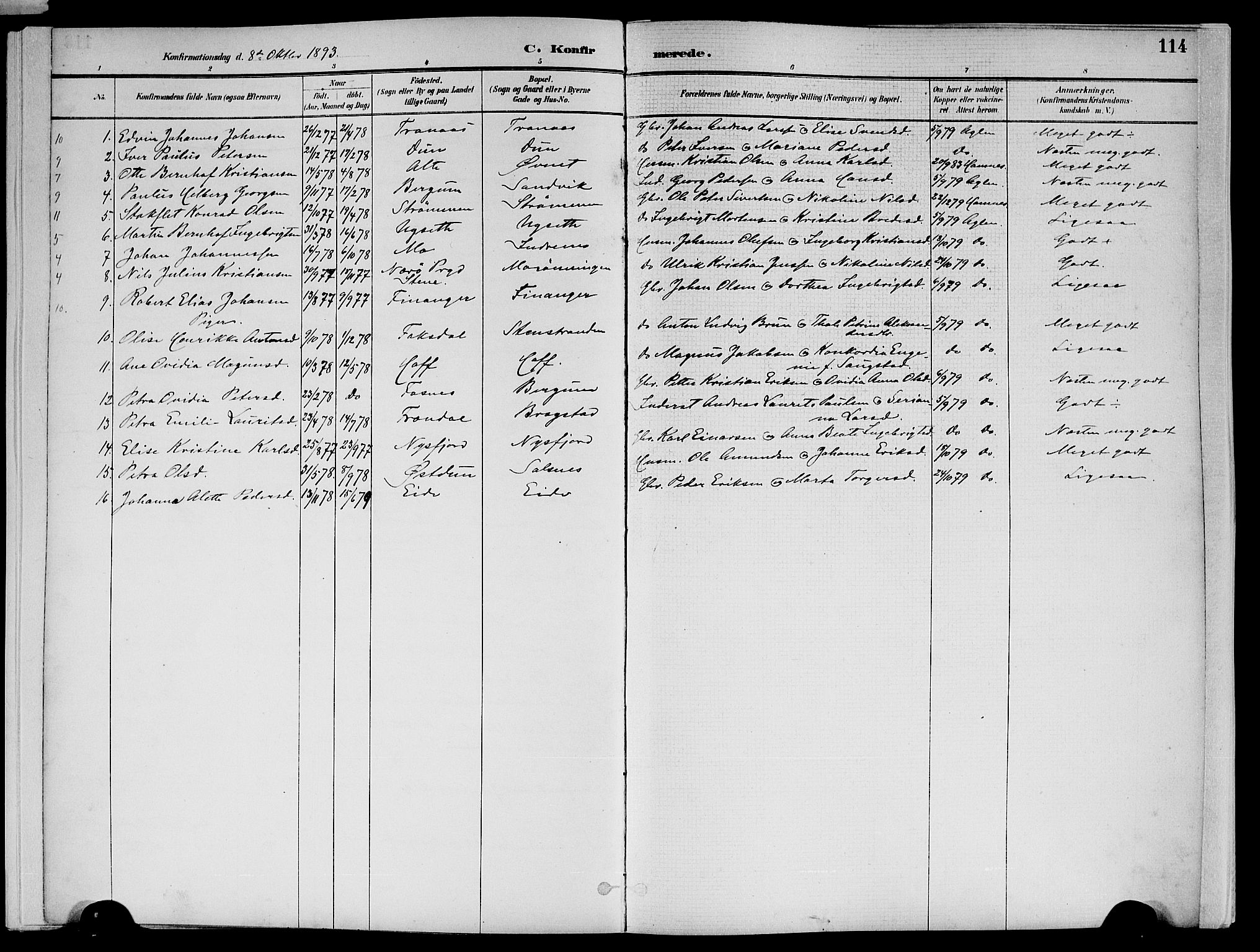 Ministerialprotokoller, klokkerbøker og fødselsregistre - Nord-Trøndelag, AV/SAT-A-1458/773/L0617: Parish register (official) no. 773A08, 1887-1910, p. 114