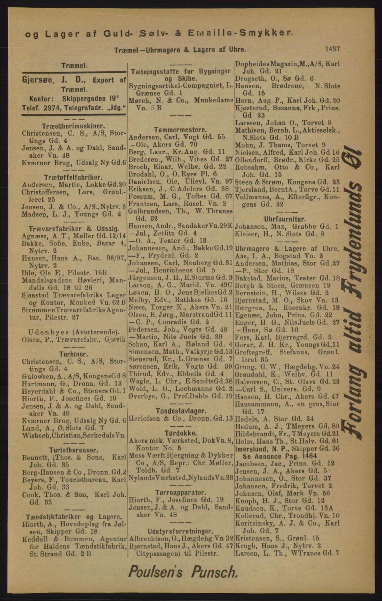 Kristiania/Oslo adressebok, PUBL/-, 1905, p. 1437