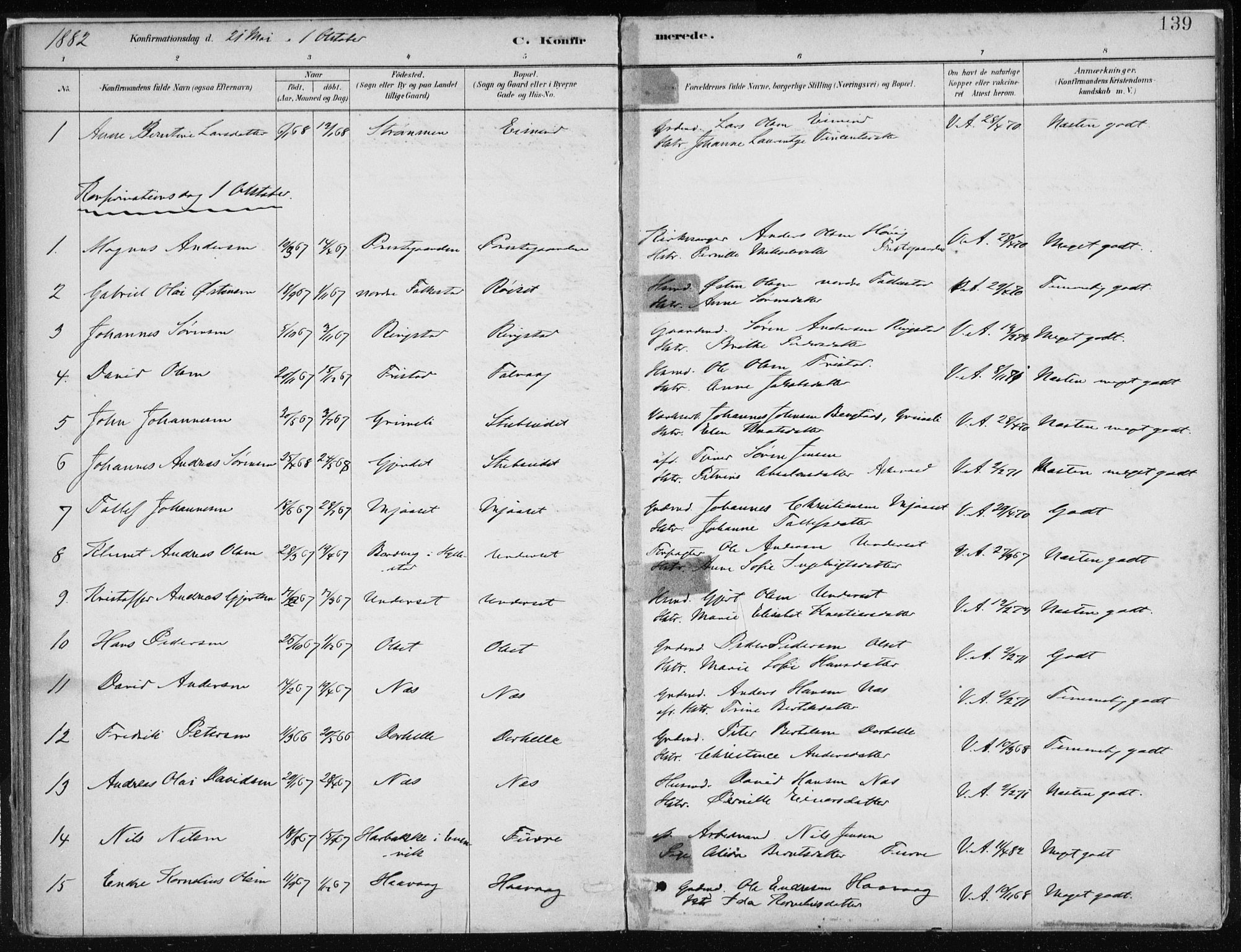 Askvoll sokneprestembete, SAB/A-79501/H/Haa/Haab/L0002: Parish register (official) no. B 2, 1879-1909, p. 139