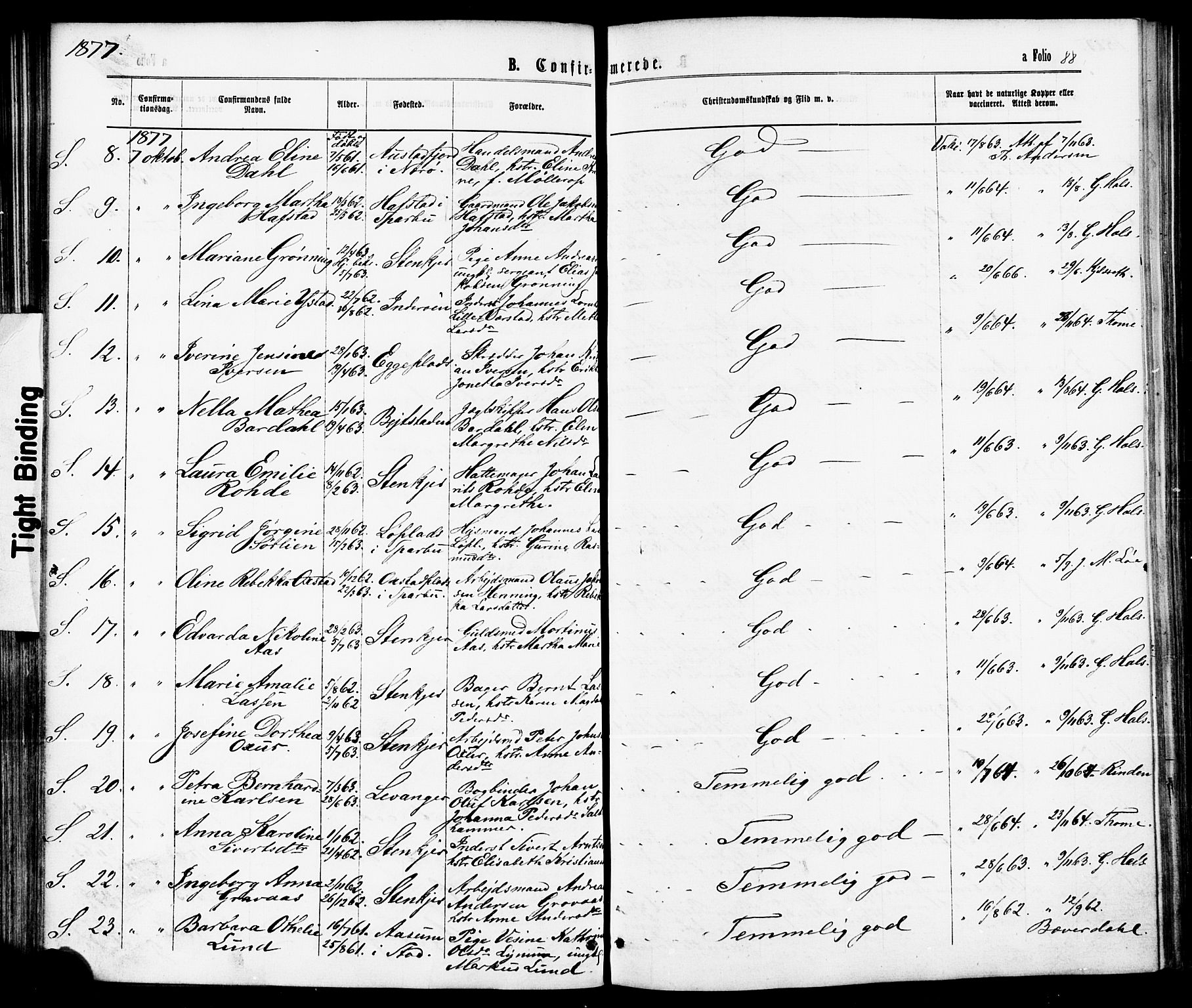 Ministerialprotokoller, klokkerbøker og fødselsregistre - Nord-Trøndelag, SAT/A-1458/739/L0370: Parish register (official) no. 739A02, 1868-1881, p. 88