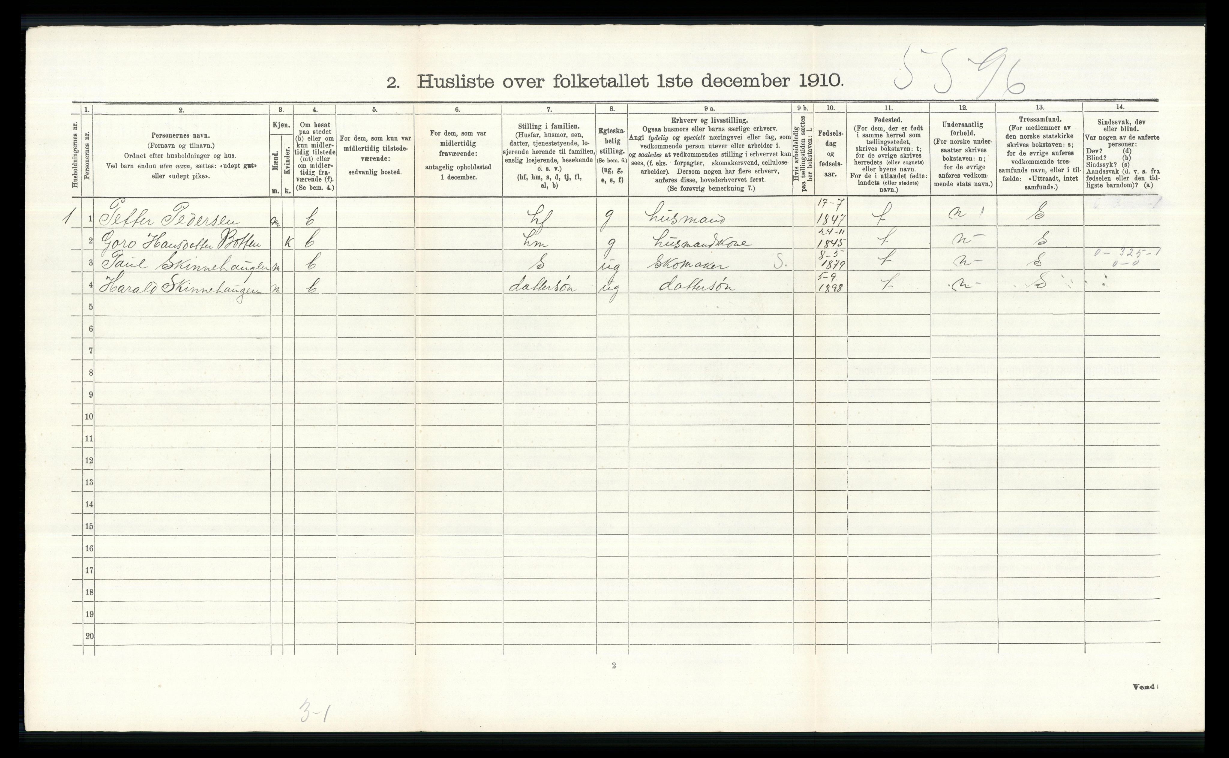 RA, 1910 census for Nord-Fron, 1910, p. 763