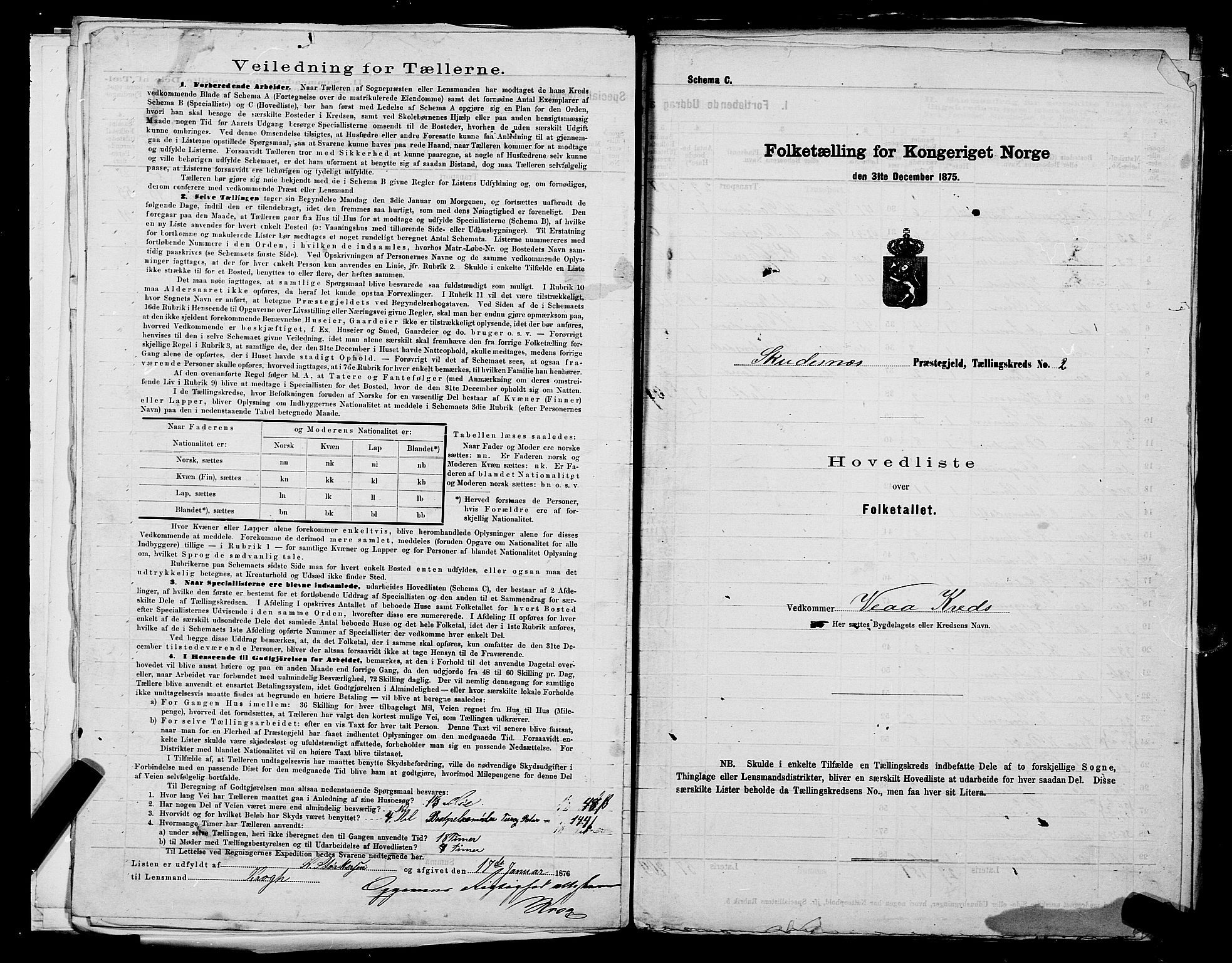 SAST, 1875 census for 1150L Skudenes/Falnes, Åkra og Ferkingstad, 1875, p. 8