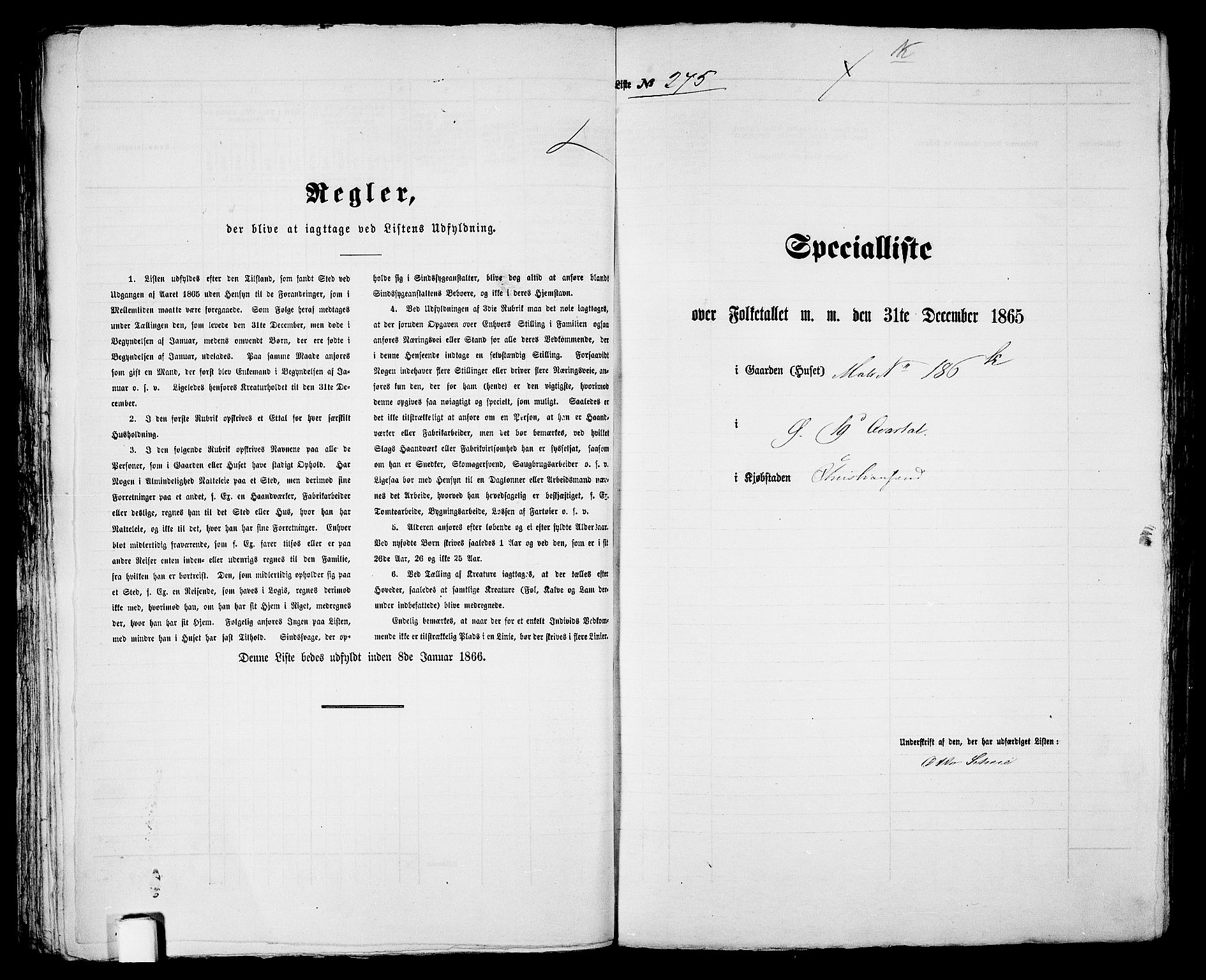 RA, 1865 census for Kristiansand, 1865, p. 572