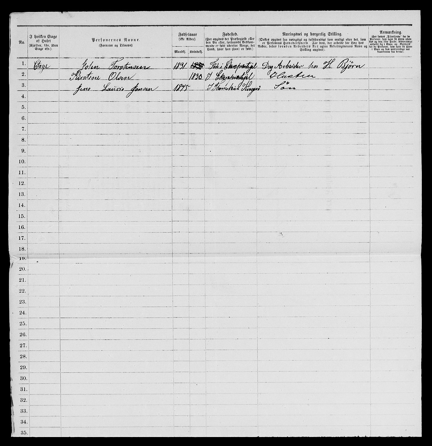 SAKO, 1885 census for 0801 Kragerø, 1885, p. 740