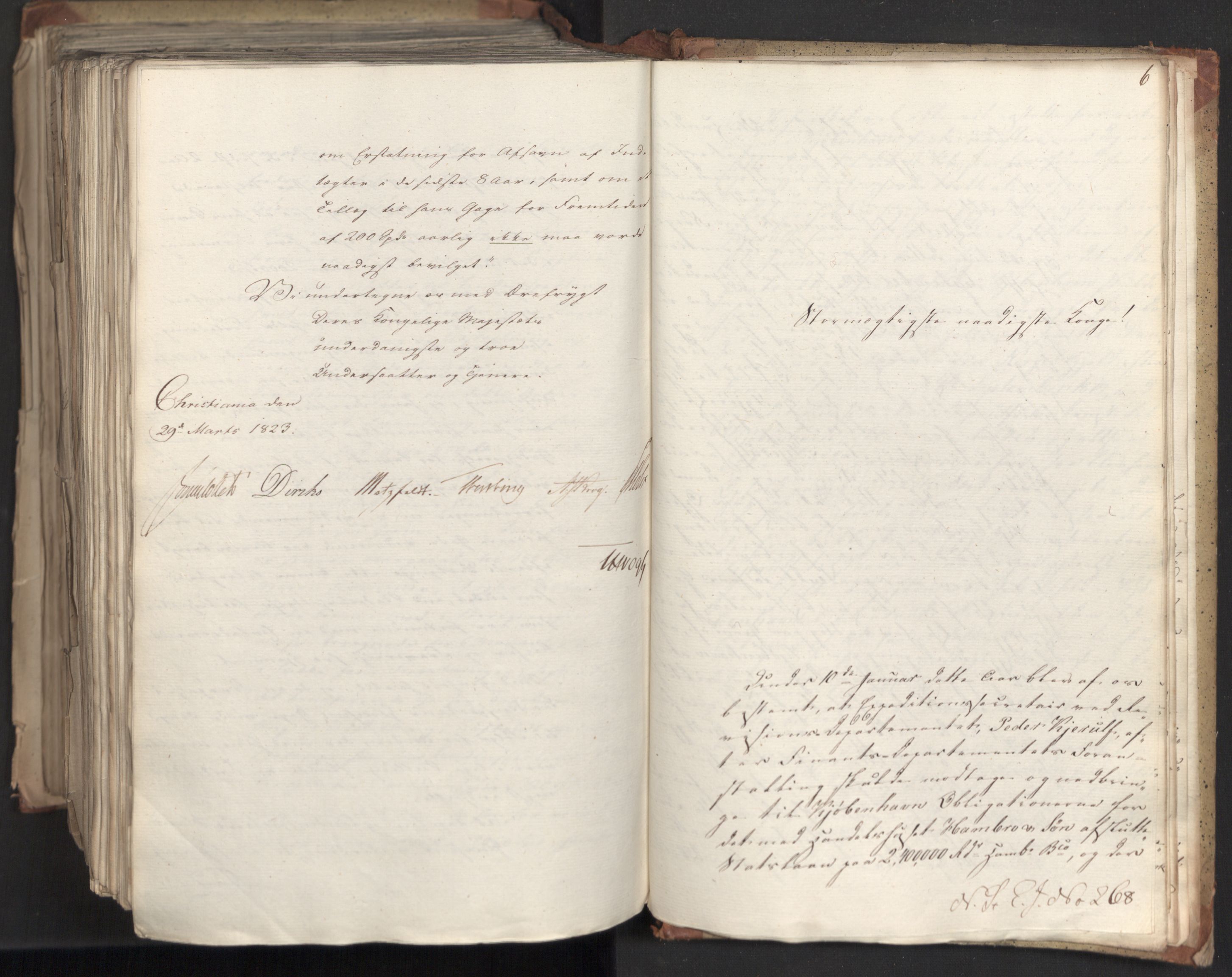 Statsrådsavdelingen i Stockholm, AV/RA-S-1003/D/Da/L0033: Regjeringsinnstillinger nr. 1-274, 1823, p. 699