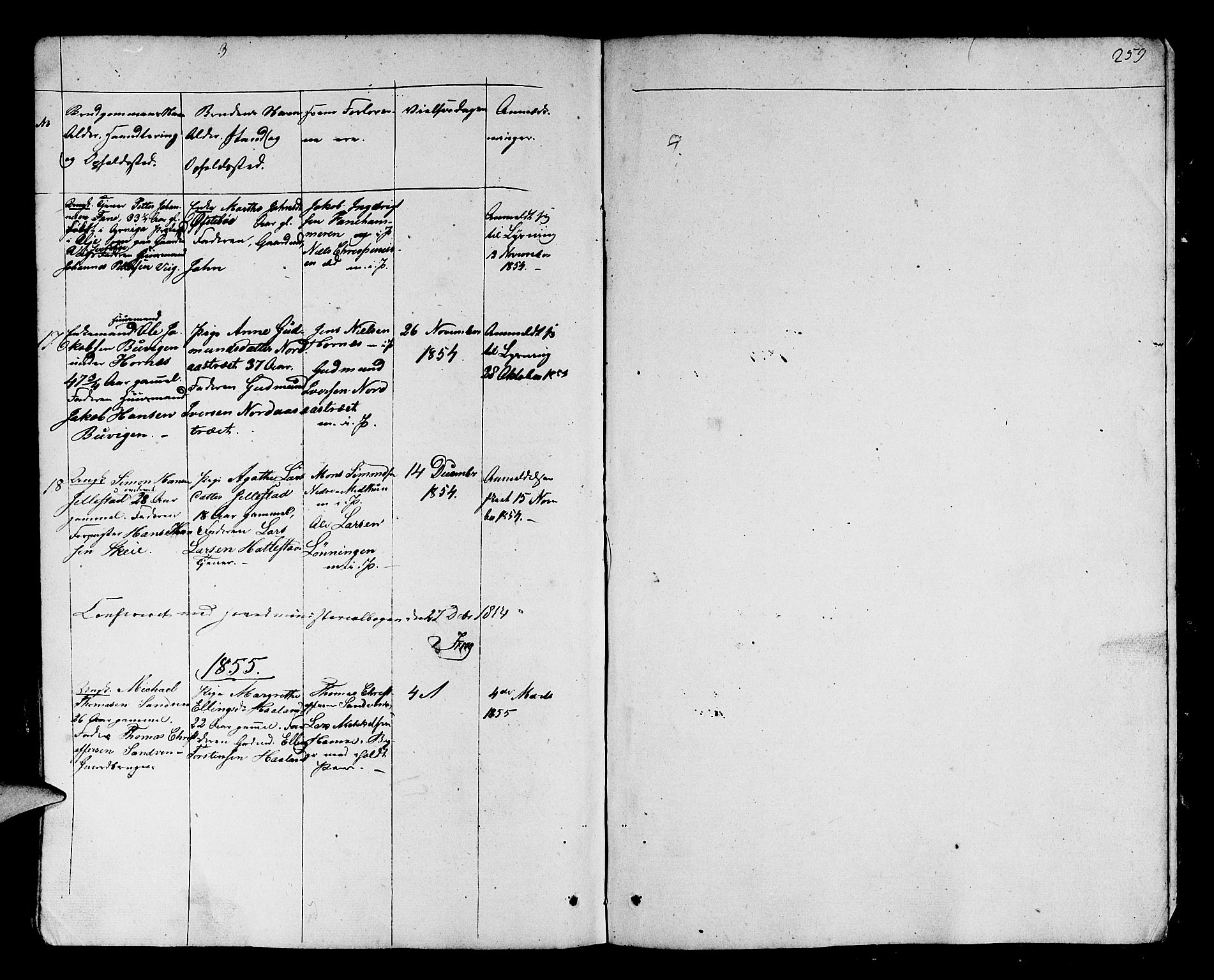 Fana Sokneprestembete, SAB/A-75101/H/Hab/Habb/L0001: Parish register (copy) no. B 1, 1837-1855, p. 259