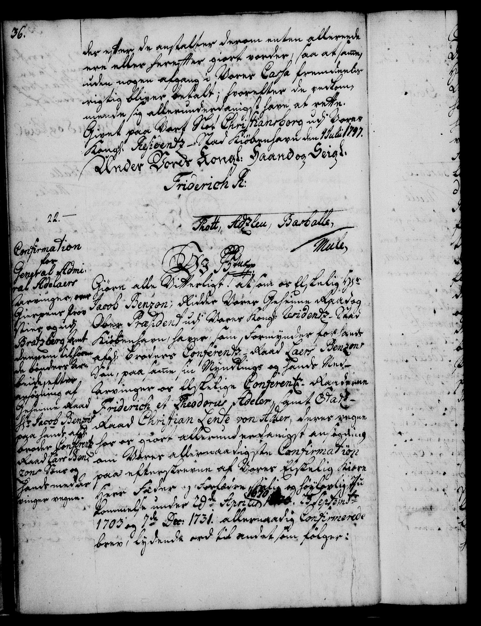 Rentekammeret, Kammerkanselliet, RA/EA-3111/G/Gg/Ggc/Ggca/L0001: Norsk konfirmasjonsekspedisjonsprotokoll med register (merket RK 53.23), 1746-1750, p. 36