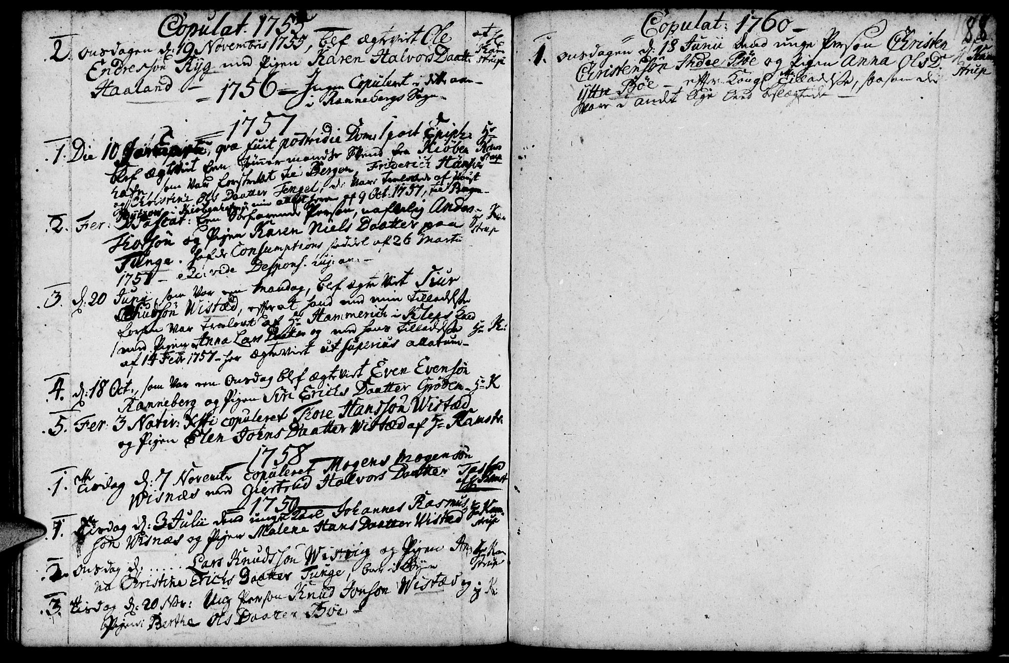 Domkirken sokneprestkontor, SAST/A-101812/001/30/30BA/L0003: Parish register (official) no. A 3 /2, 1738-1760, p. 88