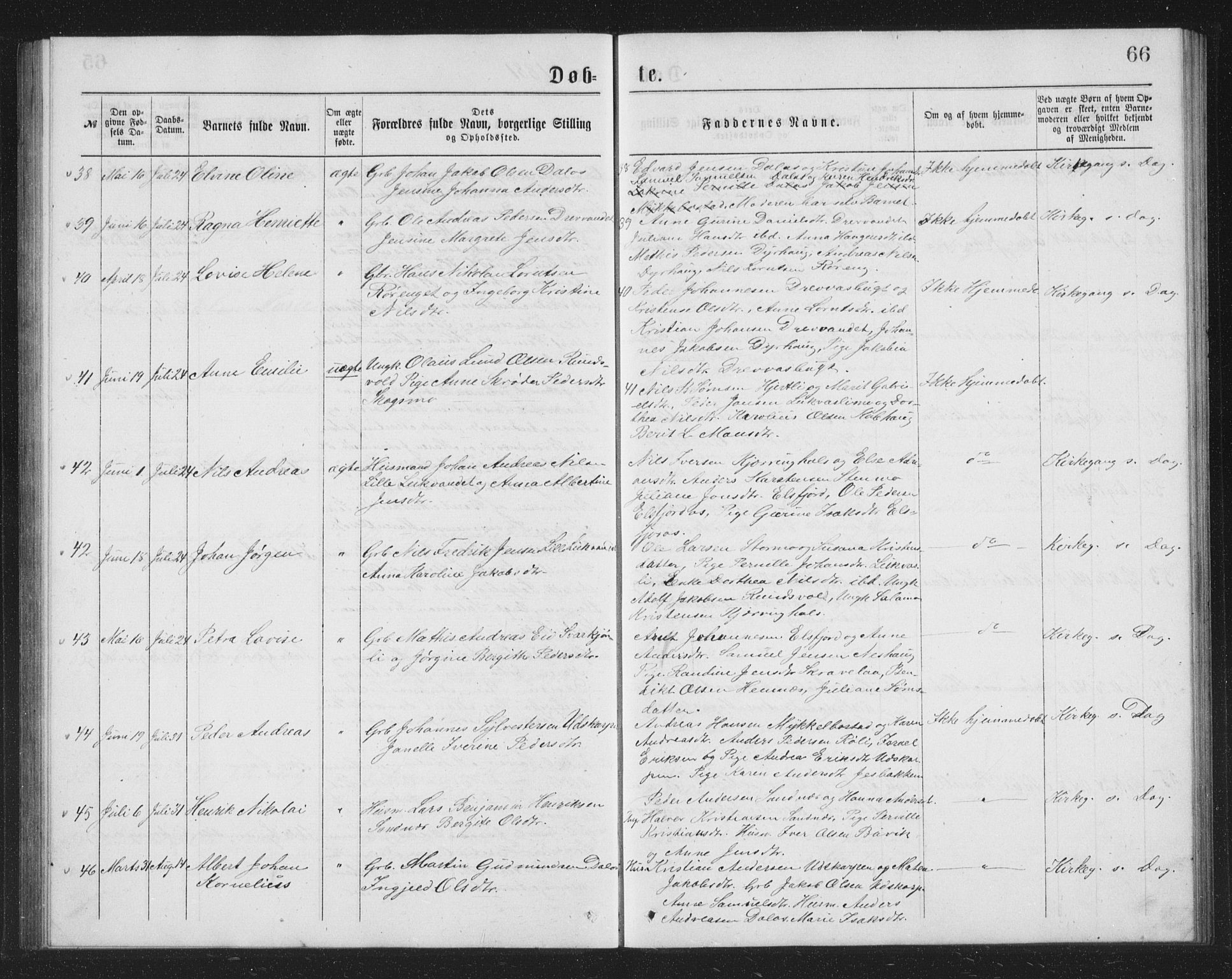 Ministerialprotokoller, klokkerbøker og fødselsregistre - Nordland, AV/SAT-A-1459/825/L0369: Parish register (copy) no. 825C06, 1873-1885, p. 66