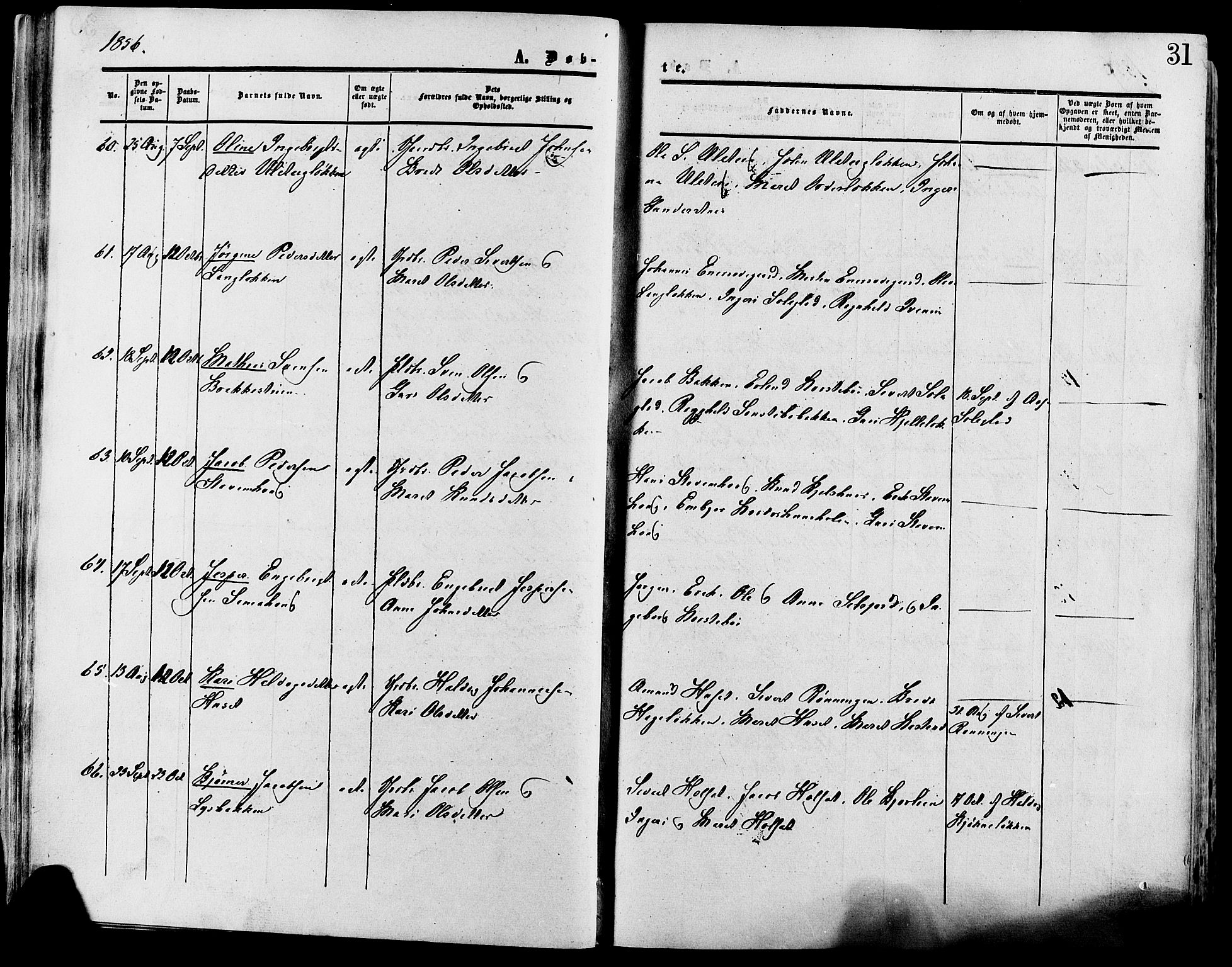 Lesja prestekontor, SAH/PREST-068/H/Ha/Haa/L0008: Parish register (official) no. 8, 1854-1880, p. 31